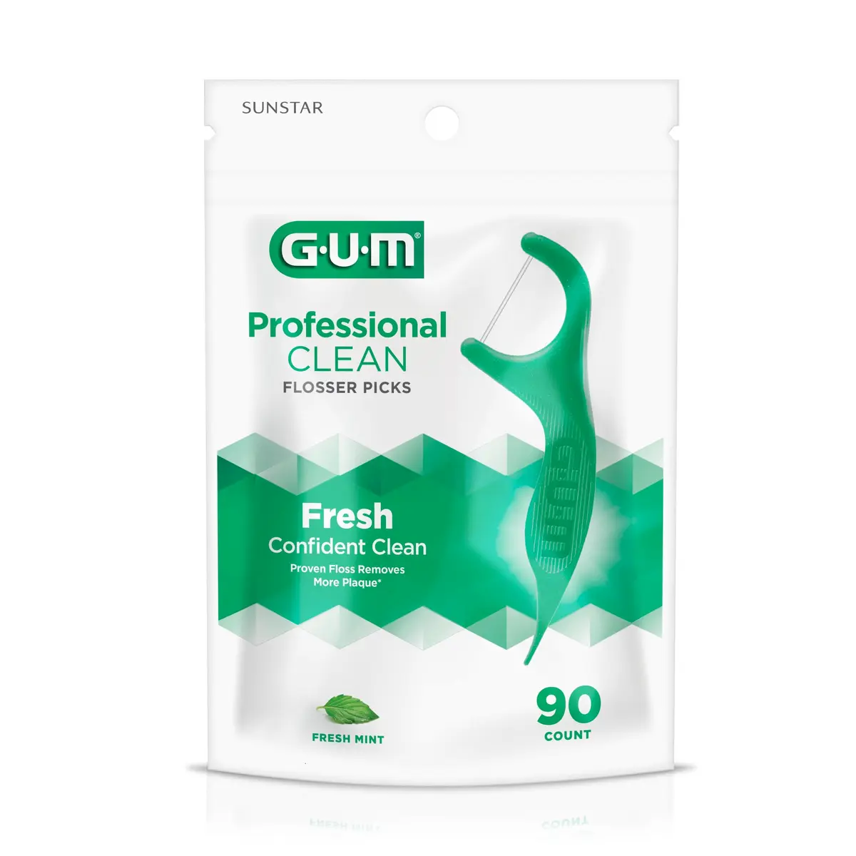 GUM Professional Clean Floss Picks 180 Count (Pack of 2) | Shred-Resistant Mint Flavor - view 8
