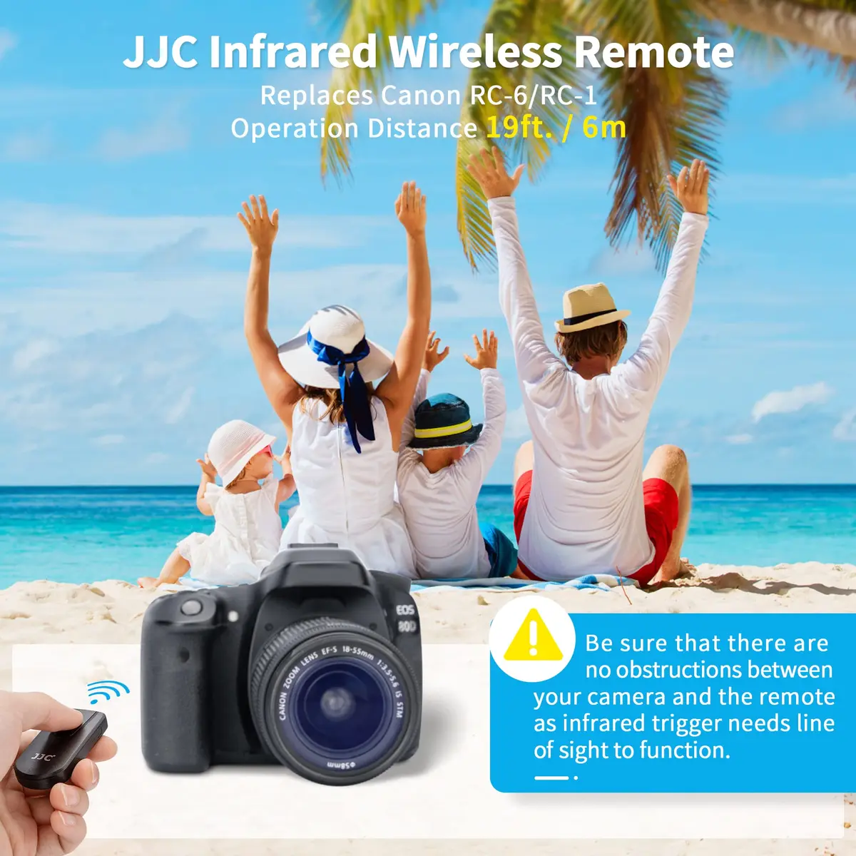 JJC Wireless Infrared Shutter Release Remote for Canon | Replaces RC-6 | 6m Range | Compact & Lightweight - view 2