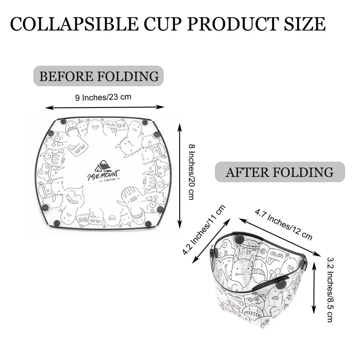 MIUPOO Collapsible Cup Set | Portable Foldable Camping & Picnic Tableware, Food Grade Material, 4 Pieces, 4.7×4.2×3.2 Inches - view 2