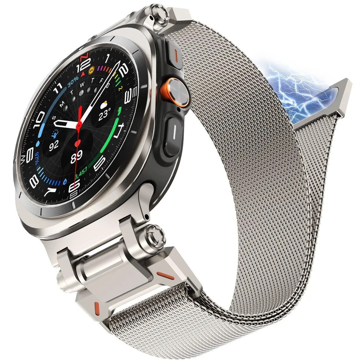 NewWays Milanese Loop for Galaxy Watch Ultra 47mm | Magnetic Stainless Steel Strap for Men - main product image