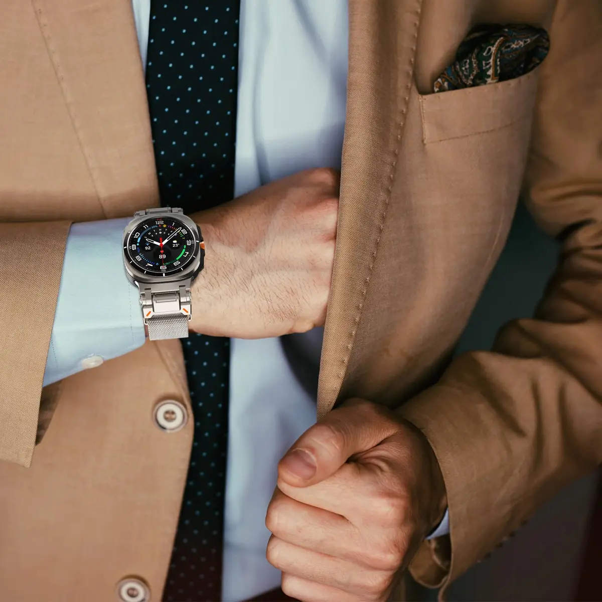 NewWays Milanese Loop for Galaxy Watch Ultra 47mm | Magnetic Stainless Steel Strap for Men - view 7