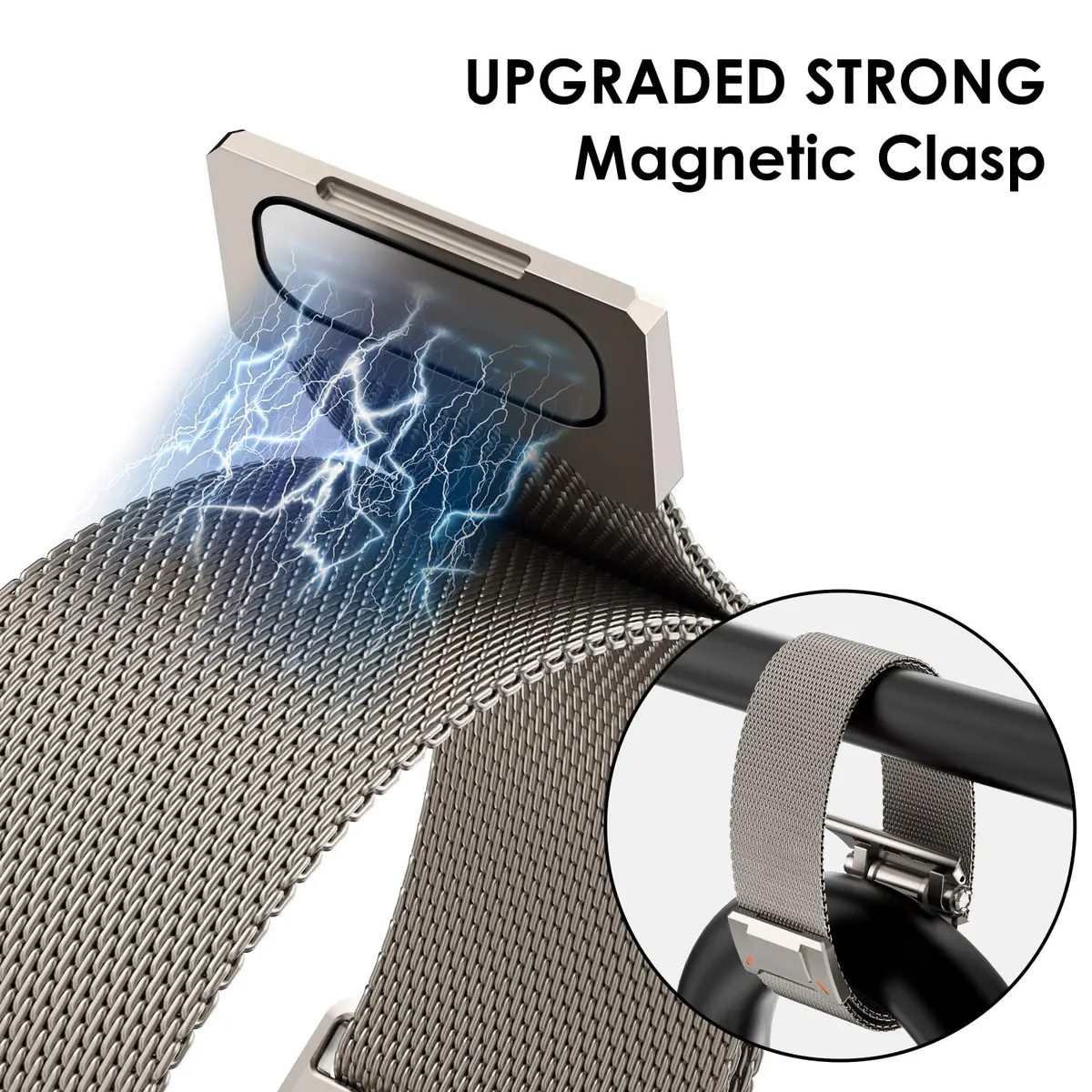 NewWays Milanese Loop for Galaxy Watch Ultra 47mm | Magnetic Stainless Steel Strap for Men - view 3