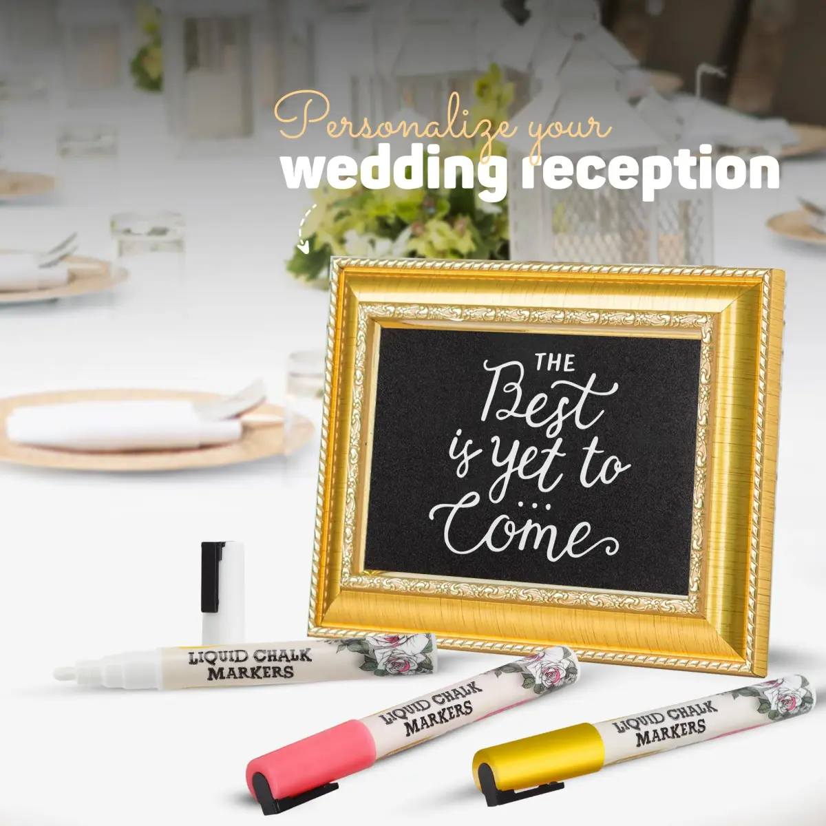 Bandle B. Wedding Edition Liquid Chalk Markers 8-Pack | Non-Toxic & Erasable for Special Events - view 3