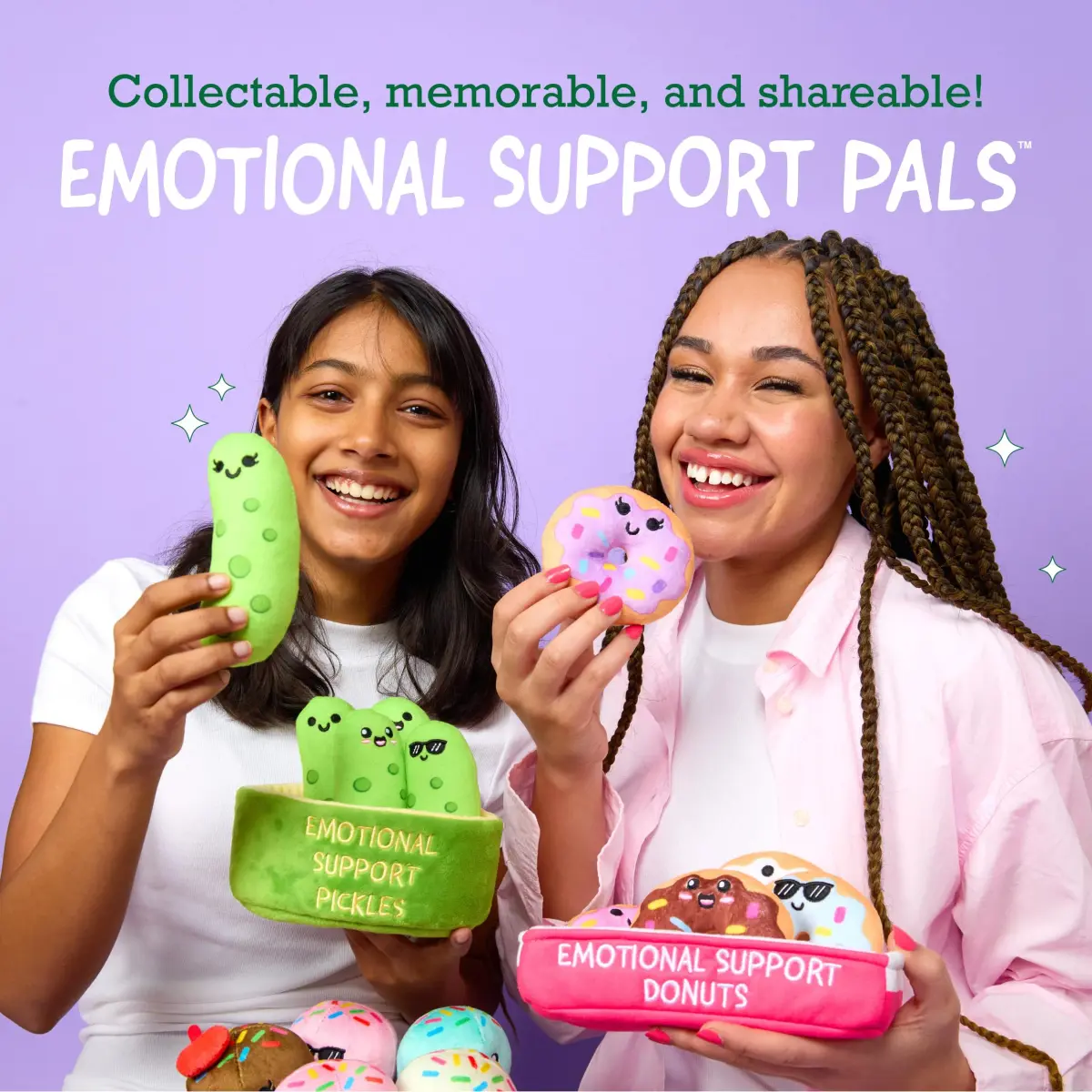WHAT DO YOU MEME? Emotional Support Bunnies Plush Toy Set with Basket | 5 Plushies (8 inches) - view 3