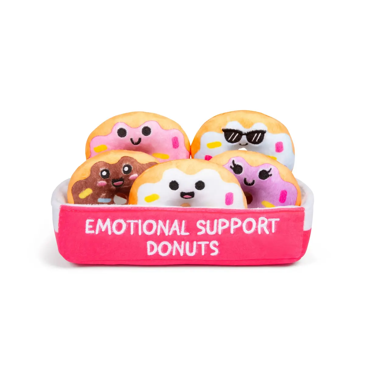WHAT DO YOU MEME? Emotional Support Donuts Plush Set 5 Plushies with Carrying Basket | Fun Gifts for All Ages - main product image