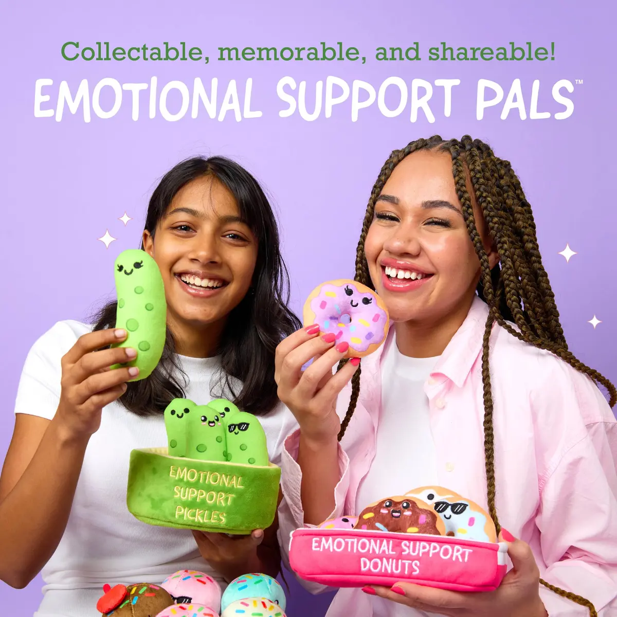 WHAT DO YOU MEME? Emotional Support Donuts Plush Set 5 Plushies with Carrying Basket | Fun Gifts for All Ages - view 3