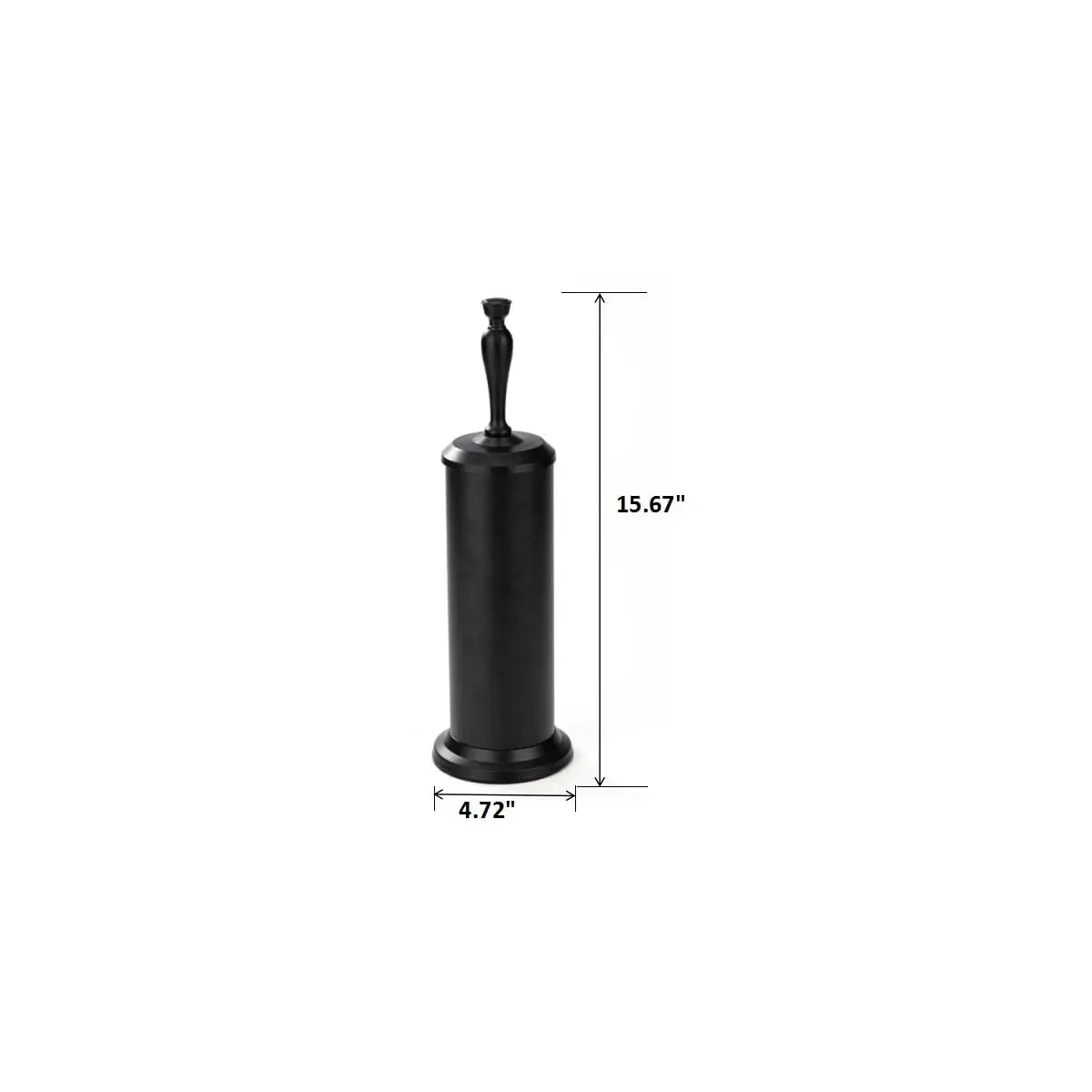 J&V TEXTILES Toilet Bowl Brush with Long Handle & Holder | Matte Black, 42cm (16.5in) - view 3