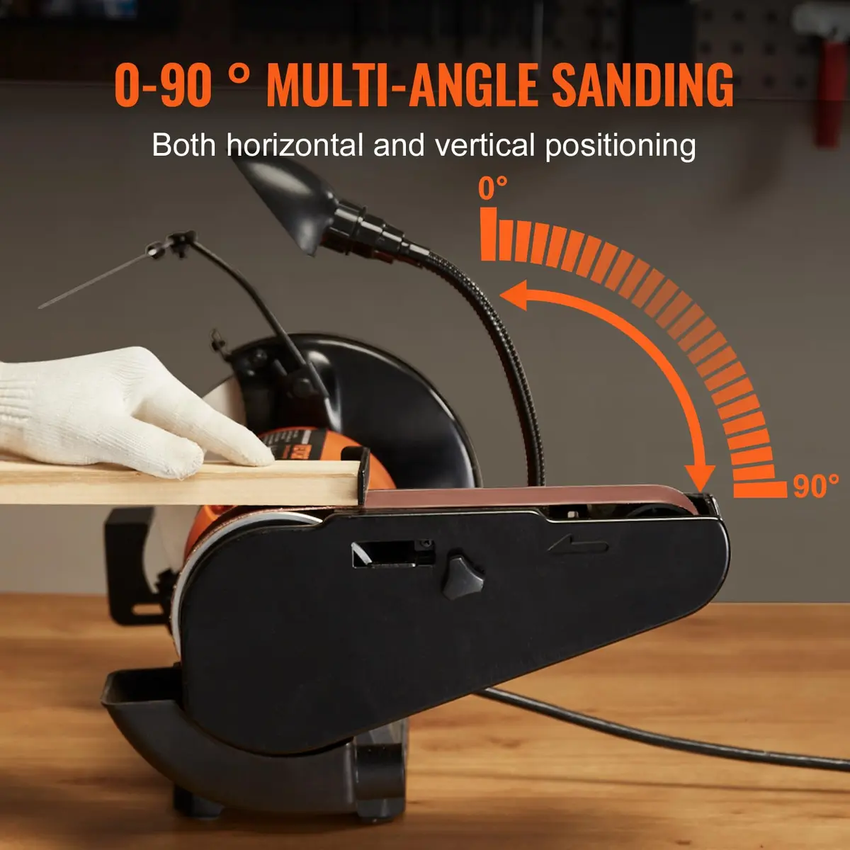 VEVOR 8 Inch Bench Grinder with 2x28 Inch Belt Sander, 2.5A Induction Motor for Metalworking & Sharpening - view 3