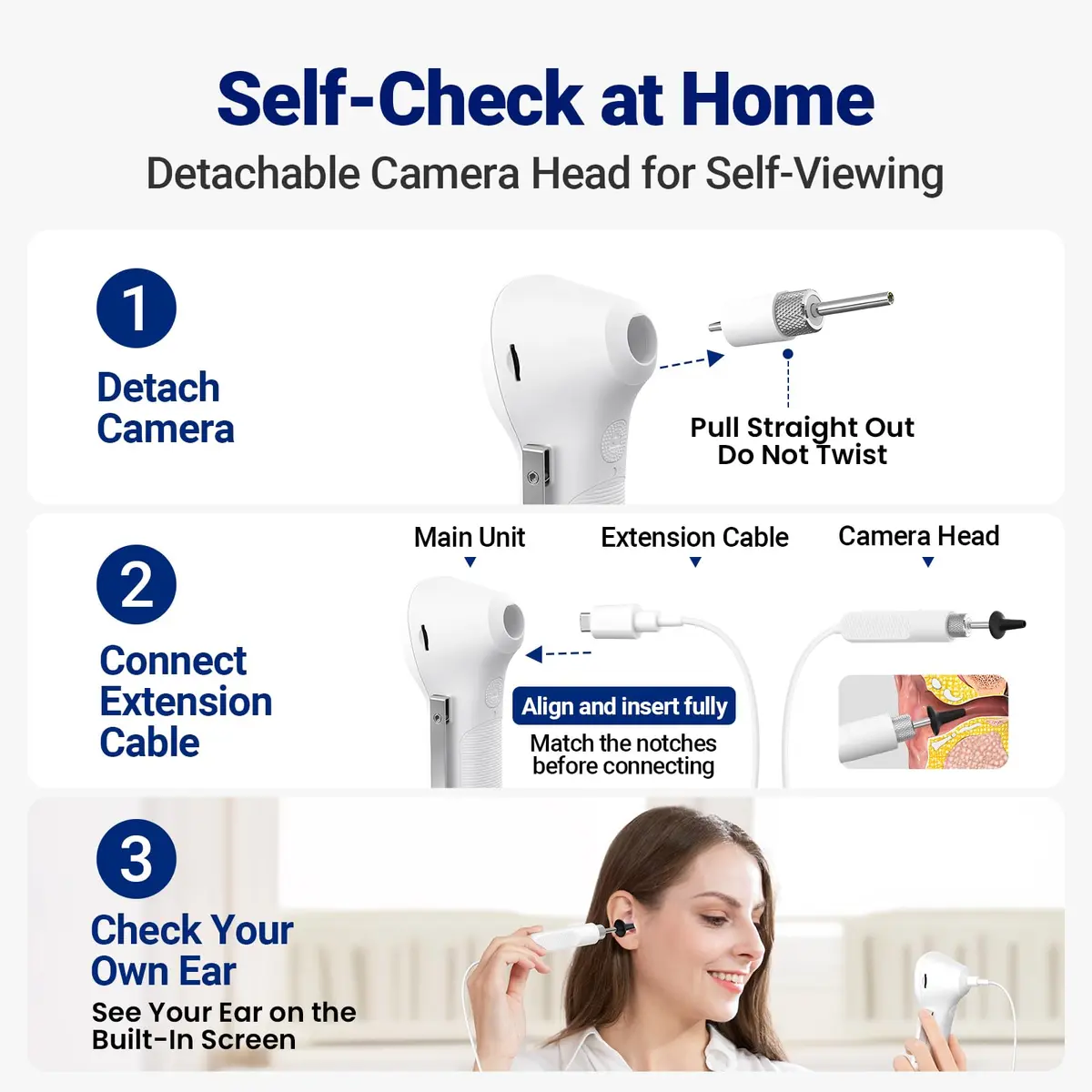 ScopeAround Otoscope with Light | HD Screen, No App Needed, Family Ear Camera - view 5