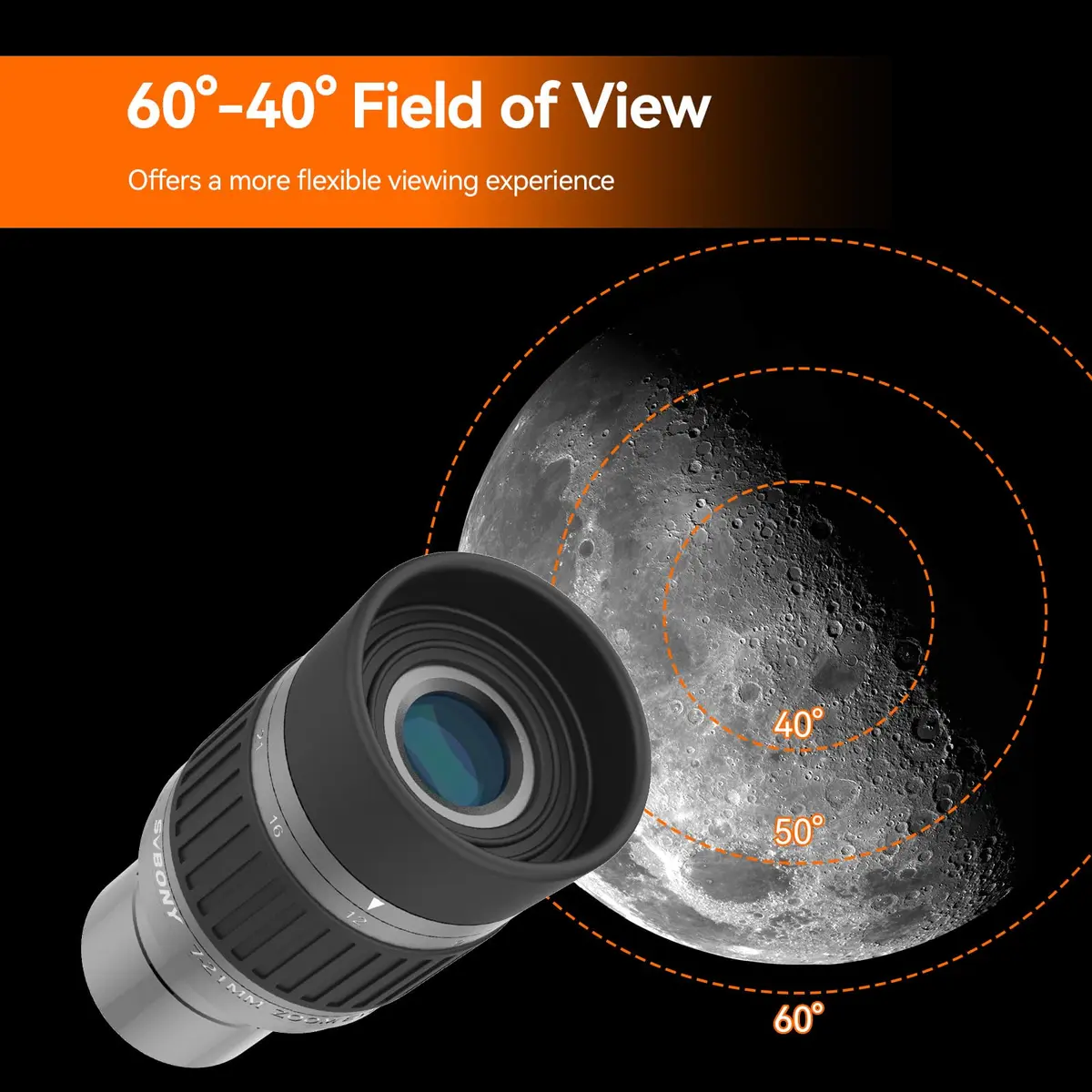 SVBONY SV135 Telescope Eyepiece, 40-60°Field of View, 7-21mm Zoom Eyepiece | High-Contrast, Multi-Coated Optics - view 3