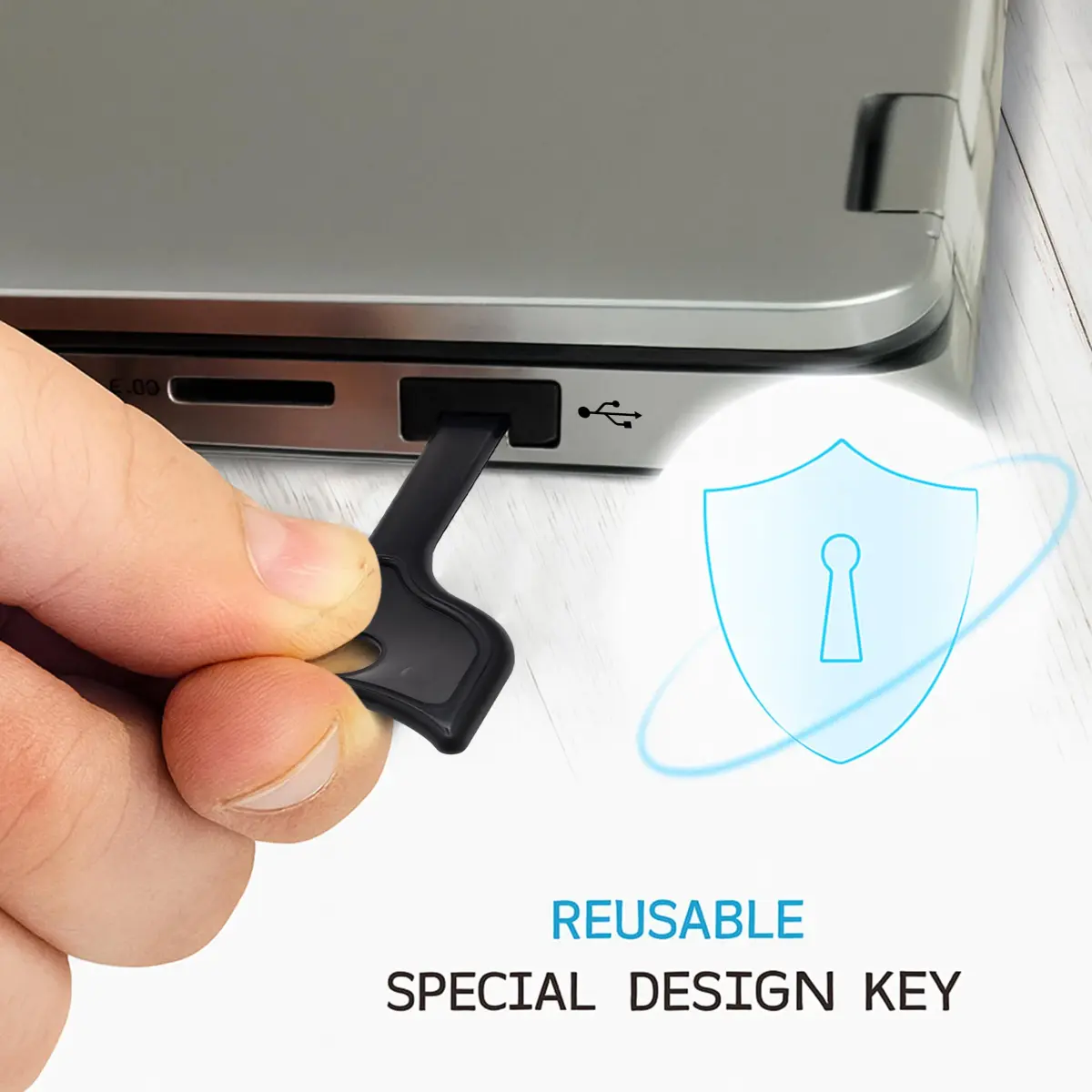 PortPlugs USB-A Port Blockers 50 Pack with 3 Keys | Secure Physical Access Control - view 5