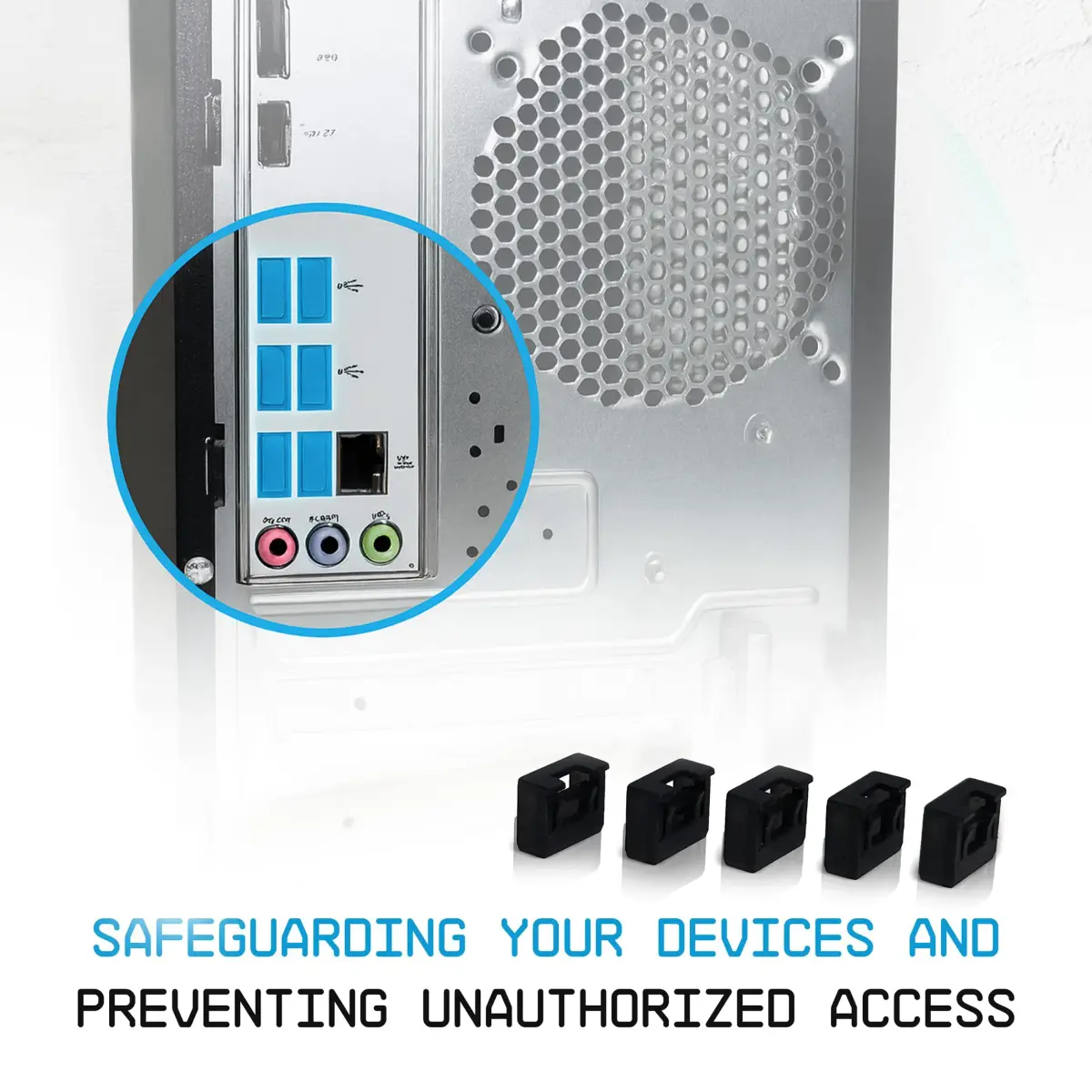 PortPlugs USB-A Port Blockers 50 Pack with 3 Keys | Secure Physical Access Control - view 4