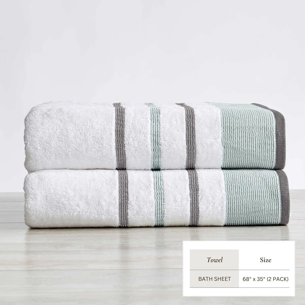 Great Bay Home Oversized Bath Sheet Set - Cotton 2 Pack 68x35 | Elegant Bathroom Decor - view 4