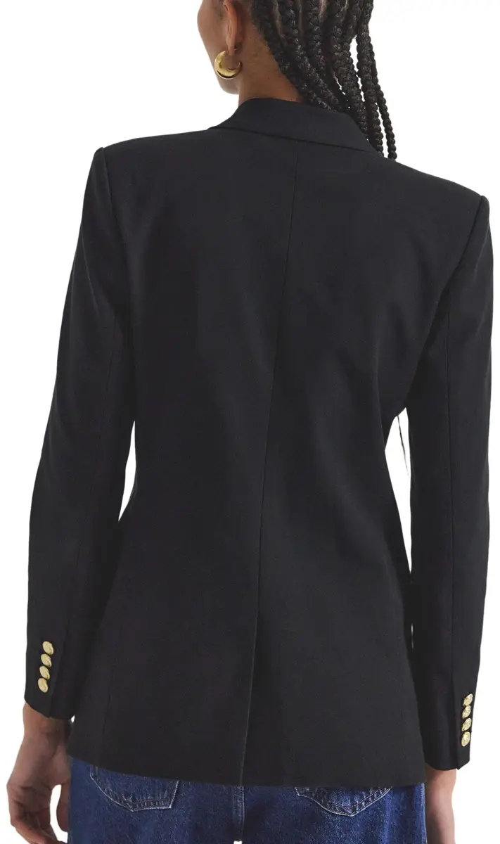 Derek Lam 10 Crosby Women's Walter Double Breasted Jacket, Black, 16 | Feminine tailored blazer for women - view 2
