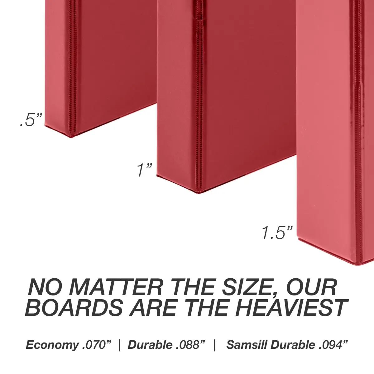 Samsill 0.5 Inch D-Ring Binder, Red, 12 Pack | Heavy-Duty Recycled Chipboard for 600 Sheets - view 8