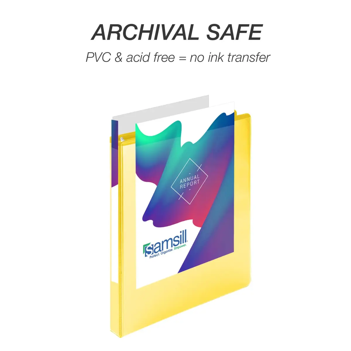 Samsill Yellow 12 Pack 0.5 Inch D-Ring Binder | Holds 125 Sheets, Recycled Chipboard - view 5