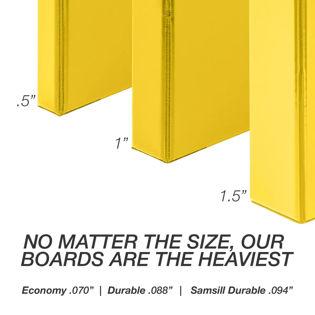 Samsill Yellow 12 Pack 0.5 Inch D-Ring Binder | Holds 125 Sheets, Recycled Chipboard - view 8