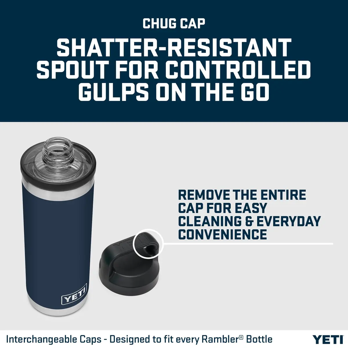 YETI Rambler Bottle Chug 18 oz | Vacuum Insulated Stainless Steel, Wetlands Camo - view 5