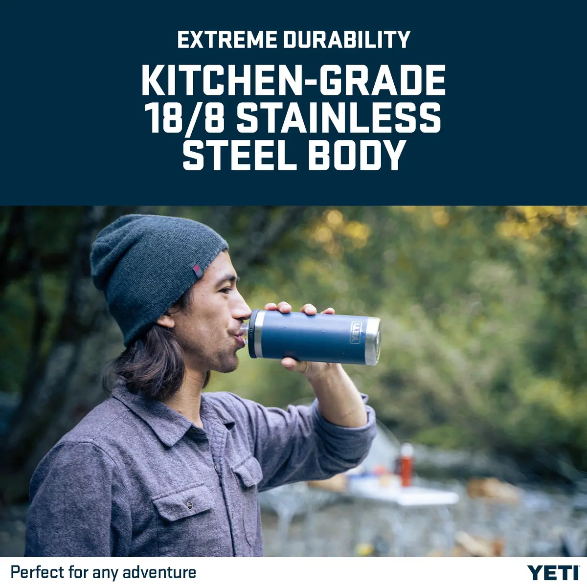 YETI Rambler Bottle Chug 18 oz | Vacuum Insulated Stainless Steel, Wetlands Camo - view 6
