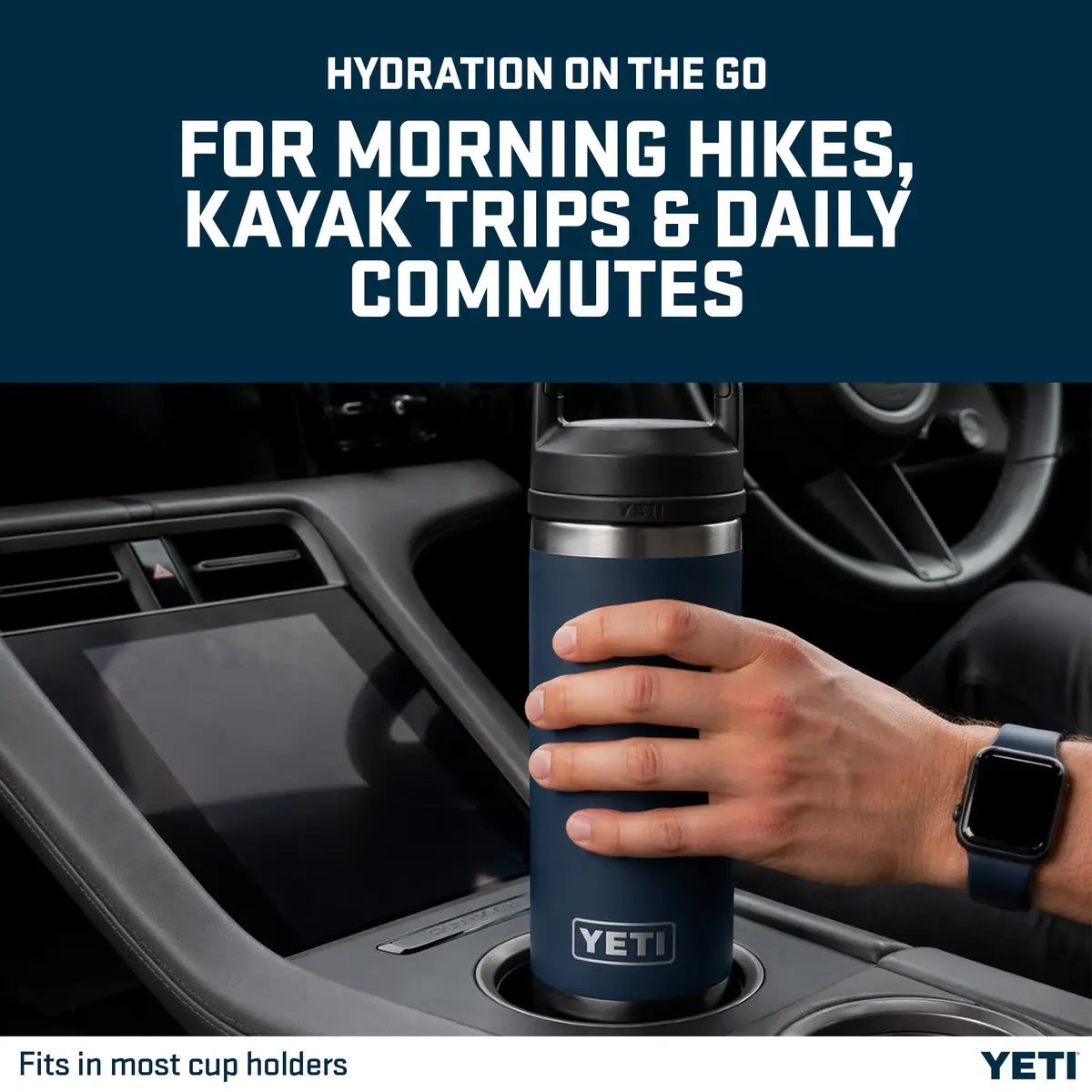 YETI Rambler Bottle Chug 18 oz | Vacuum Insulated Stainless Steel, Wetlands Camo - view 8