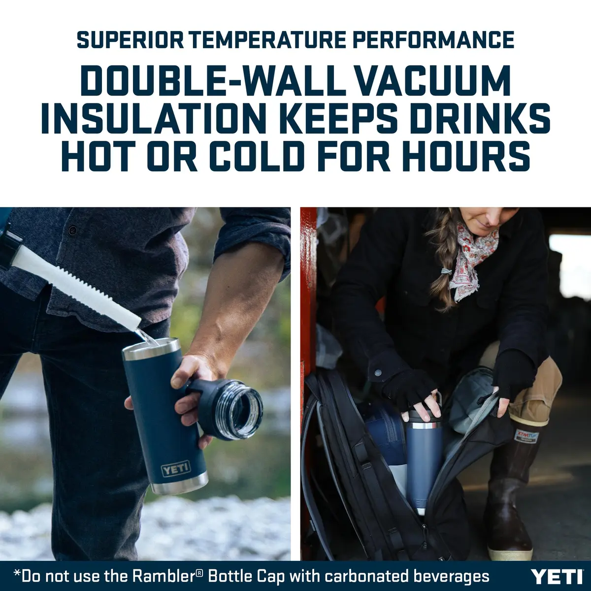 YETI Rambler Bottle Chug 18 oz | Vacuum Insulated Stainless Steel, Wetlands Camo - view 4