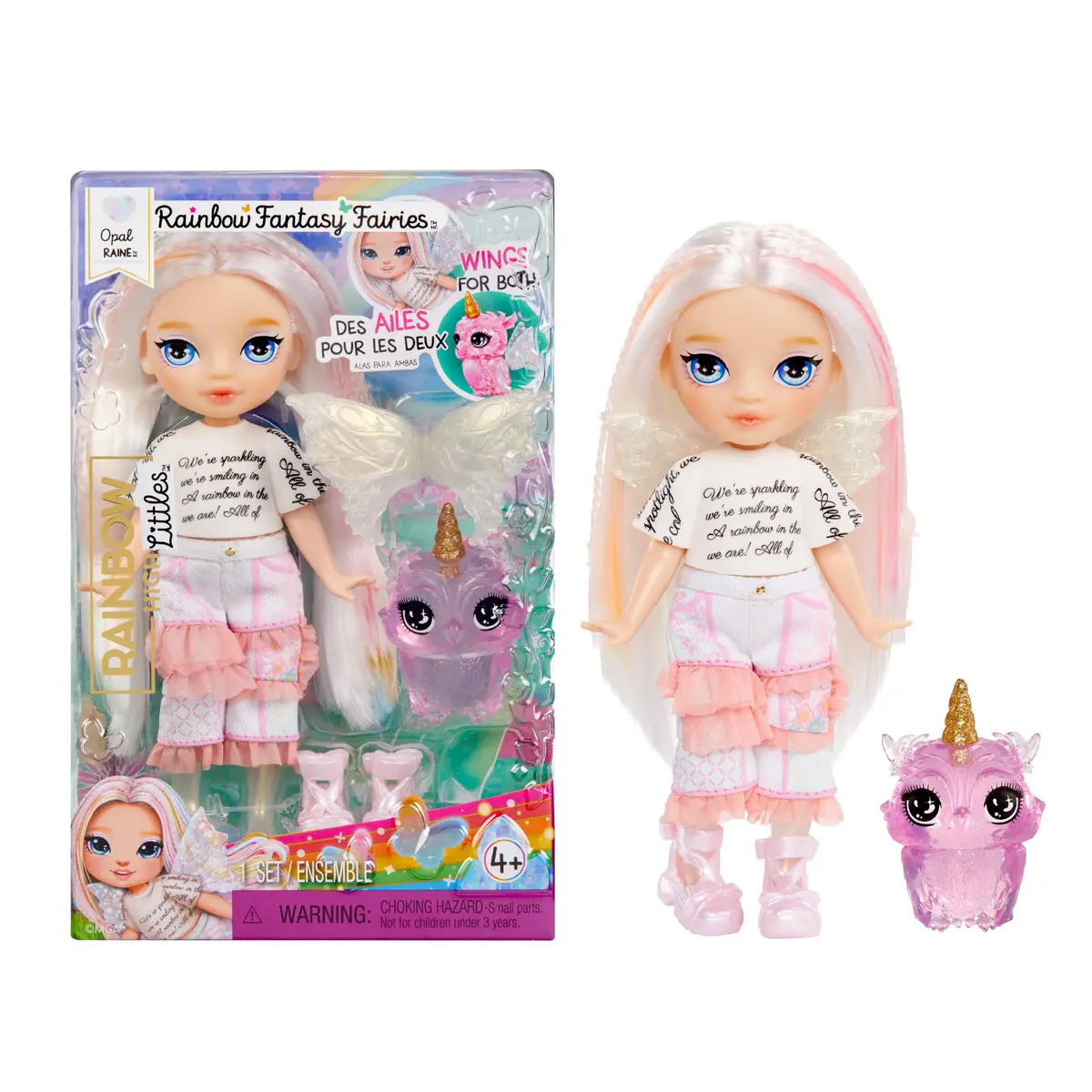 Rainbow High Littles Opal Fairy Doll 5.5" (14cm) with Fantasy Owl Pet & Wings | Kids Gift 4+ - main product image
