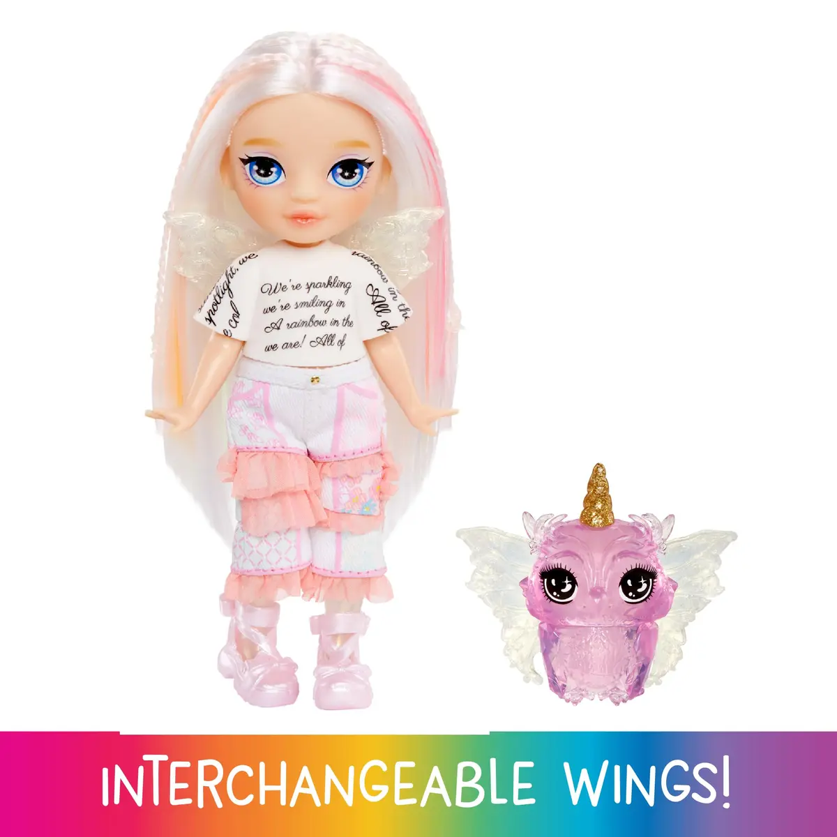 Rainbow High Littles Opal Fairy Doll 5.5" (14cm) with Fantasy Owl Pet & Wings | Kids Gift 4+ - view 2