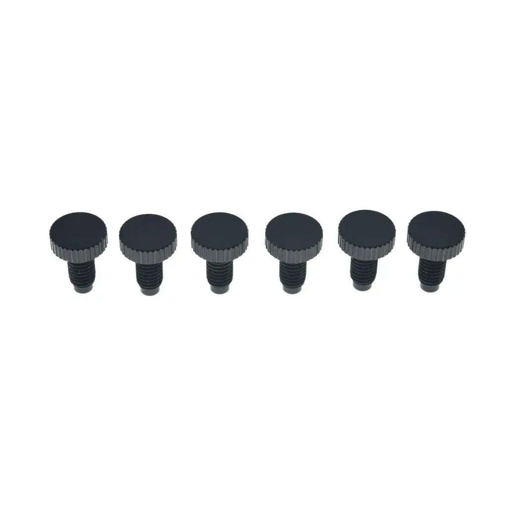 KAISH Set of 6 Stainless Steel Guitar Tremolo Bridge Fine Tuner Screws | Fits Floyd Rose Black - main product image