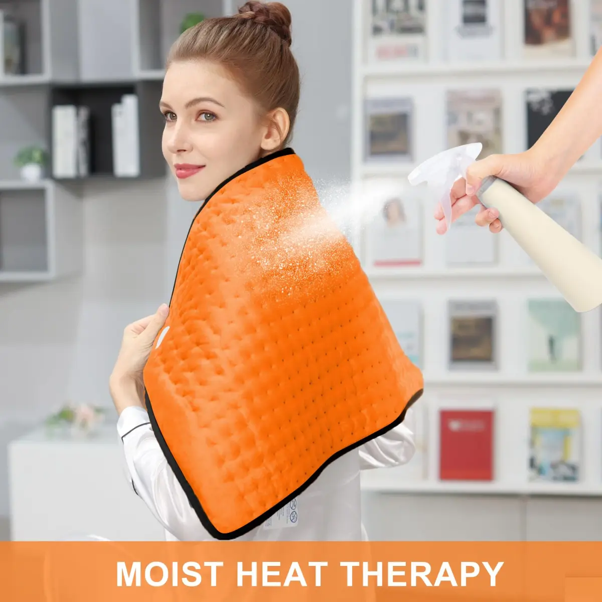 Deepsoon Orange Black Electric Heating Pad 33x17 Inch | Targeted Pain Relief with Auto Shut-Off - view 4