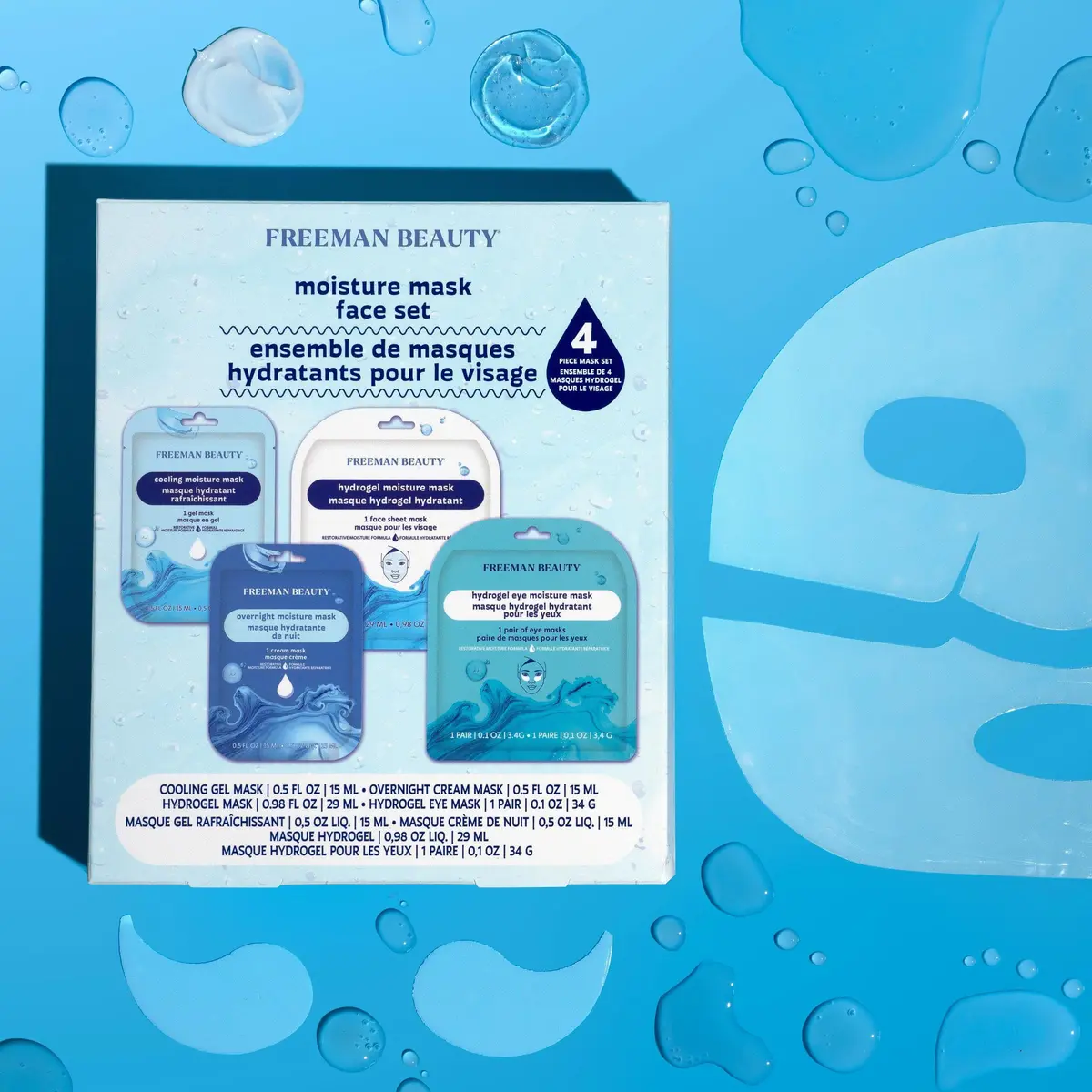 Freeman 4 Piece Moisture Mask Face Set, Hydrating Face Masks | Hydrate & Refresh Skin - view 5
