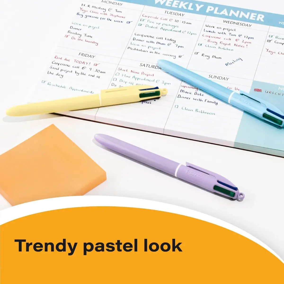 BIC 4 Color Pastel Ballpoint Pen, 1.0 mm Medium Point, 3-Count Set | Smooth Ink Flow - view 8