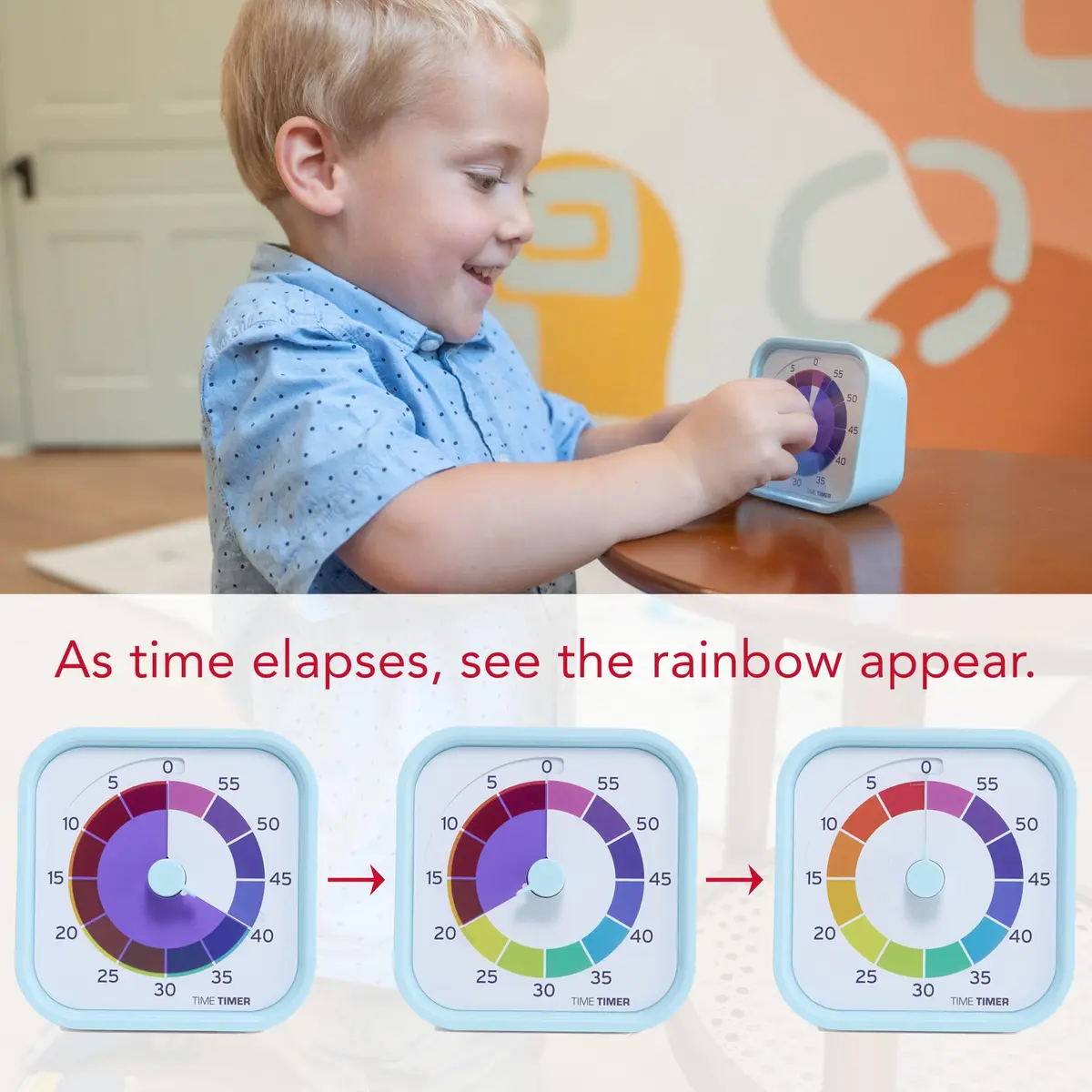 Time Timer MOD Home Edition Rainbow Wheel Visual Countdown Timer 60 Minute | Silent Operation for Kids & Students - view 4