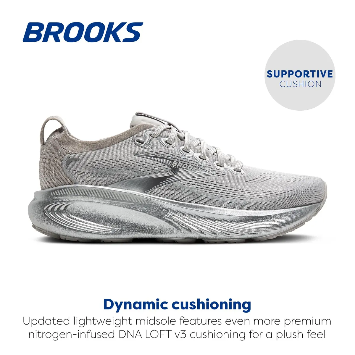 Brooks Women’s Adrenaline GTS 25 Road Running Shoe - Silver Anniversary Edition - 9 Medium | Supportive Cushioning & Breathable Fit - view 2