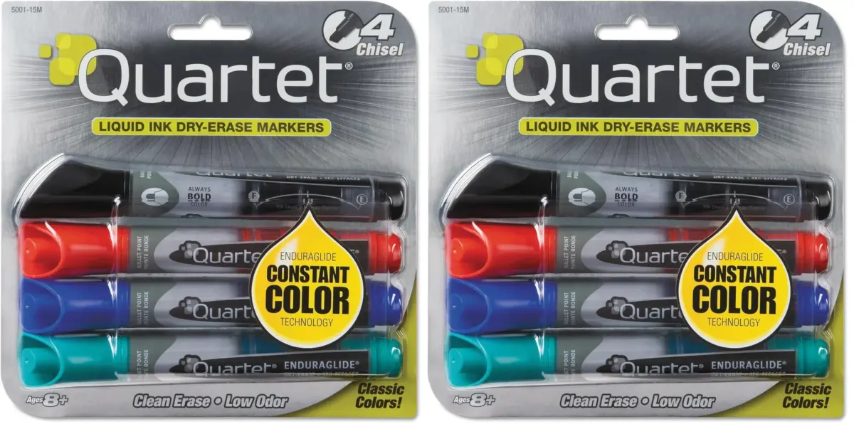 Quartet Dry Erase Markers, Whiteboard Markers, Bullet Tip, EnduraGlide, Assorted Classic Colors, 8 Pack (5001-1MA) | Smooth Ink Flow - main product image