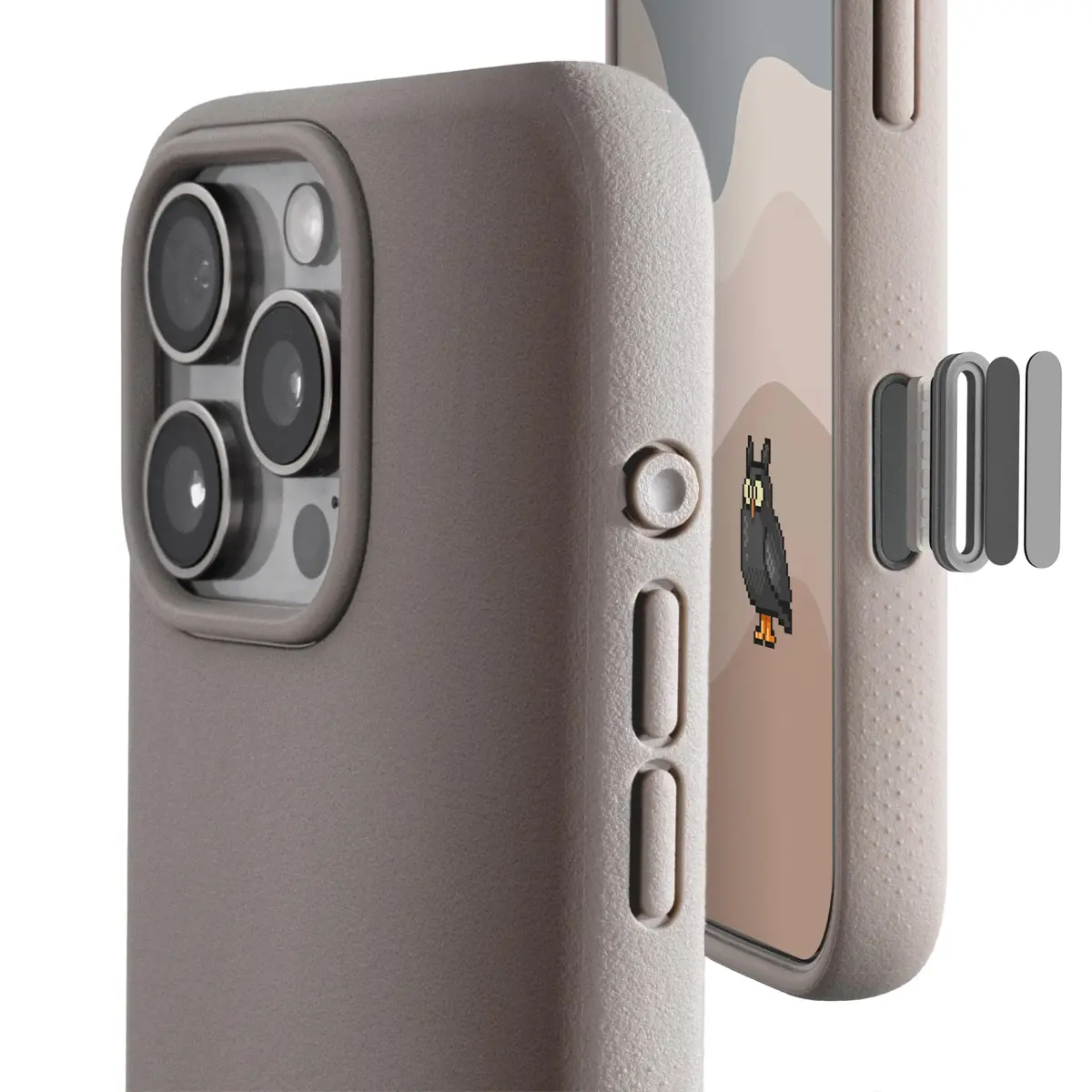 TineeOwl iPhone 16 Pro Max Magnetic Case with Camera Control Button, 16.6cm (6.5in) | Grippy Stone Textured TPU - main product image