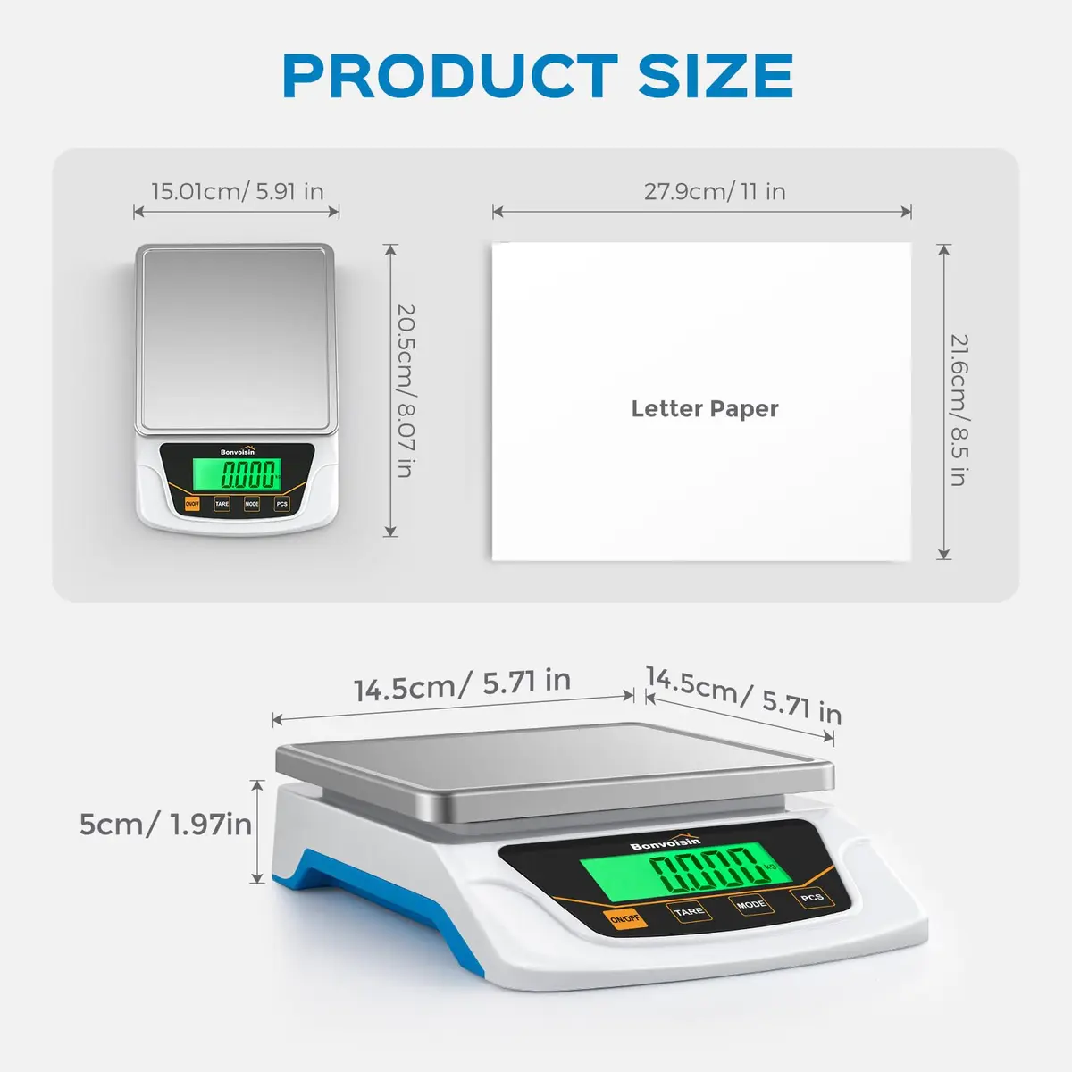 Bonvoisin Digital Gram Scale 6000g x 0.1g Lab Scale with 6 Units | Precision Weighing for Labs & Jewelry - view 6