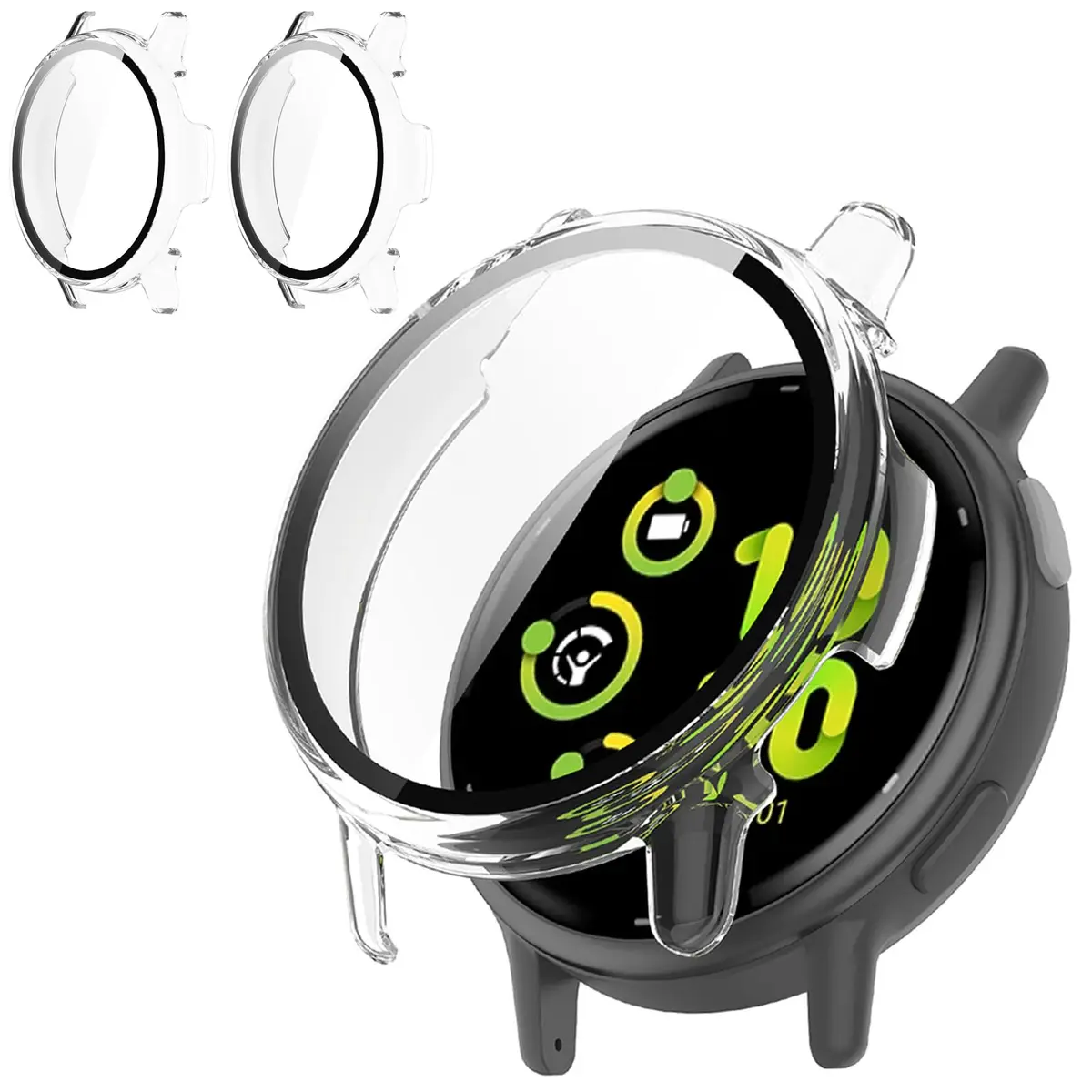 Kimiyaki 2 Pack Garmin vivoactive 5 Screen Protector Case | Full Coverage, Hard PC Bumper, Tempered Glass Film - main product image