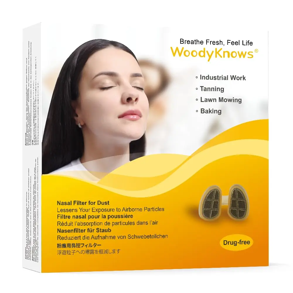 WoodyKnows Nasal Filters for Dust, X-Large (52 Count) | Discreet Nose Air Filter for Dusty Activities - main product image