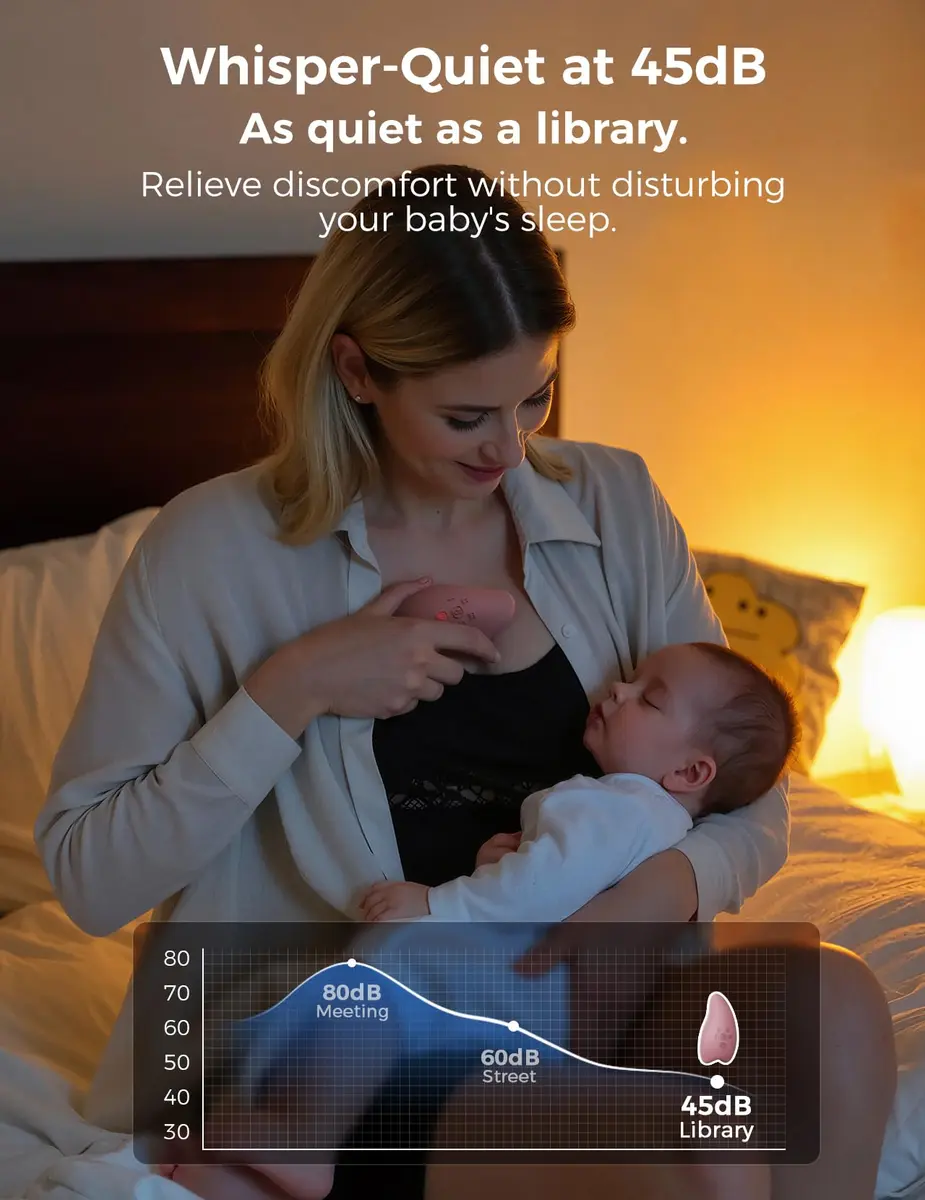 Momcozy A1Pro Lactation Massager with Heat & Vibration | Breastfeeding Essential for Nursing Moms - view 8