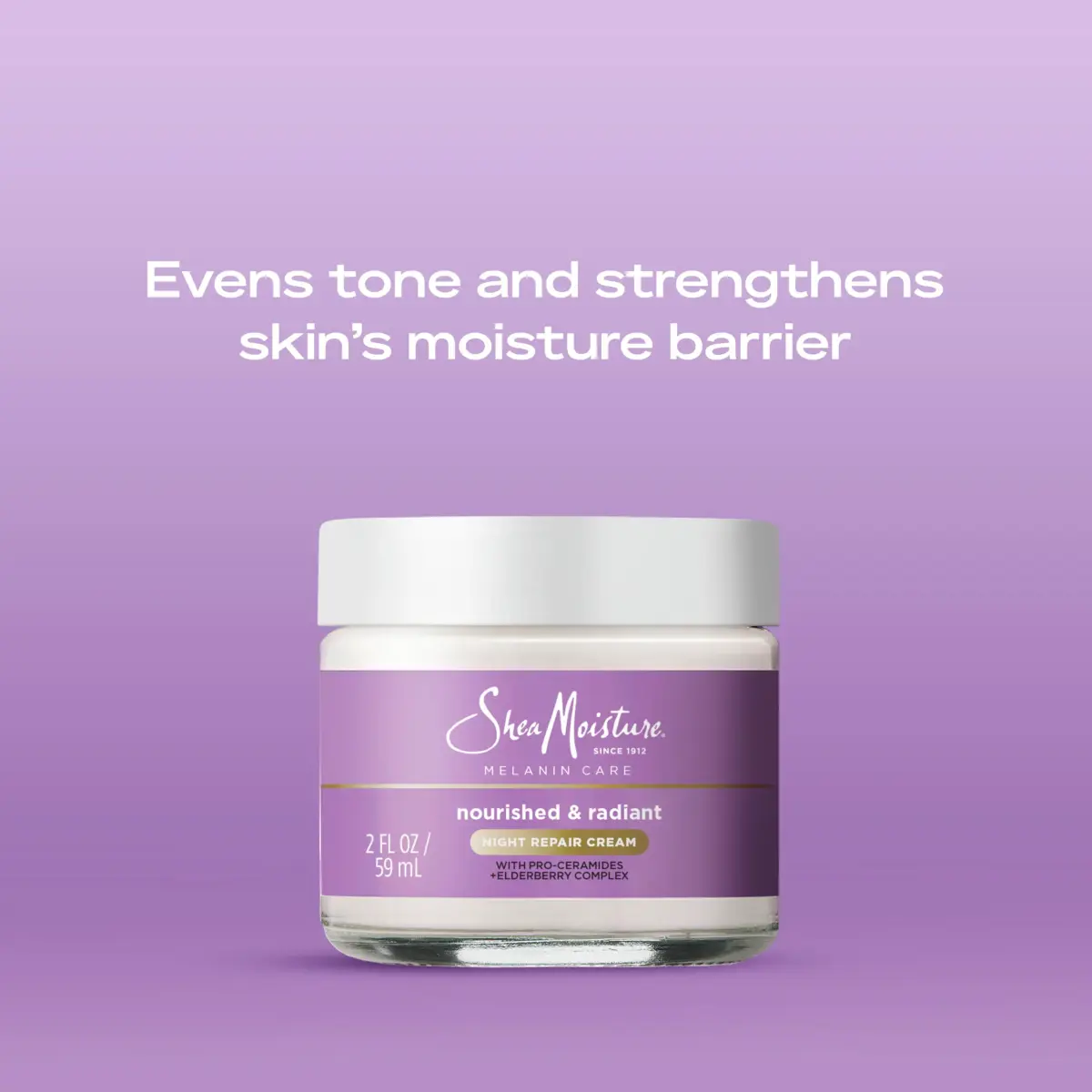 Shea Moisture Melanin Care Night Repair Cream 59 ml (2 oz) | Strengthens Skin's Moisture Barrier - view 3