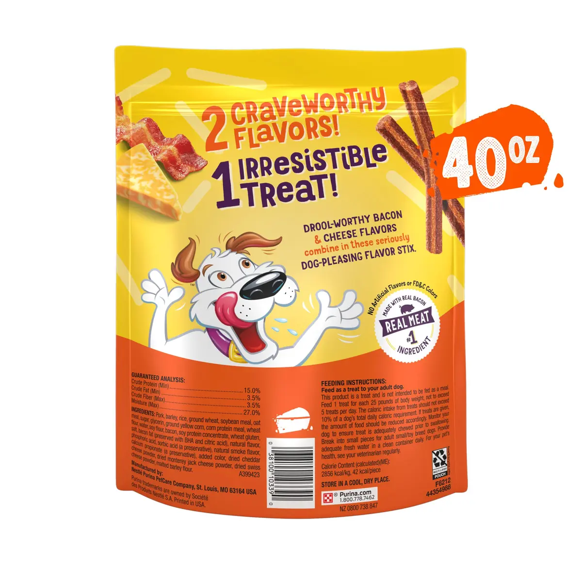 Purina Beggin’ Flavor Stix Treats for Dogs 40 oz. Bacon & Cheddar Jack | Real Meat & No Artificial Flavors - view 7