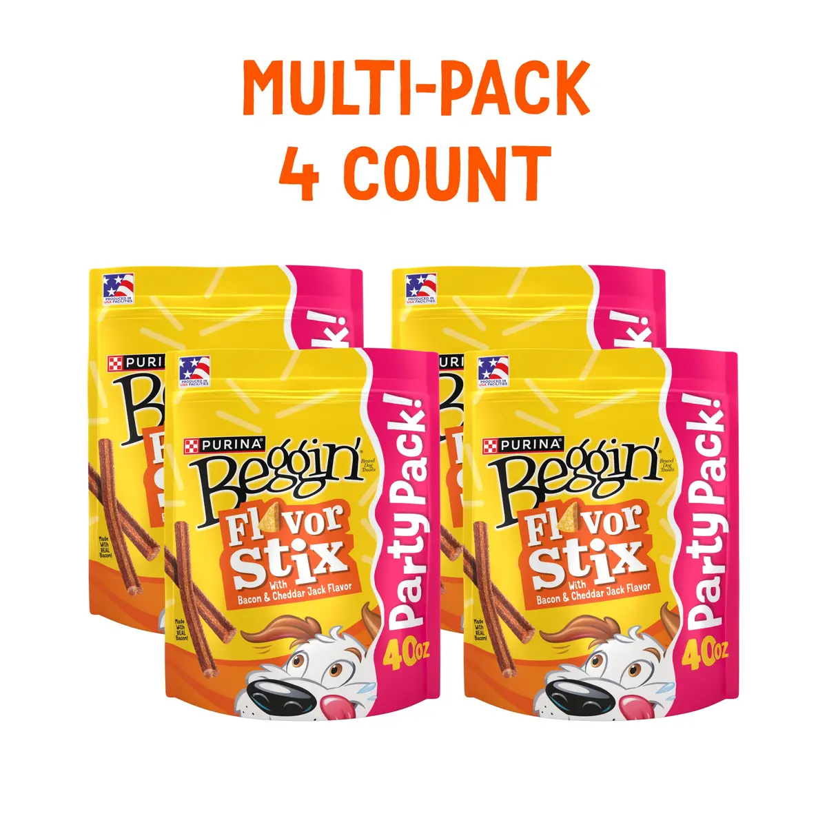 Purina Beggin’ Flavor Stix Treats for Dogs 40 oz. Bacon & Cheddar Jack | Real Meat & No Artificial Flavors - view 2