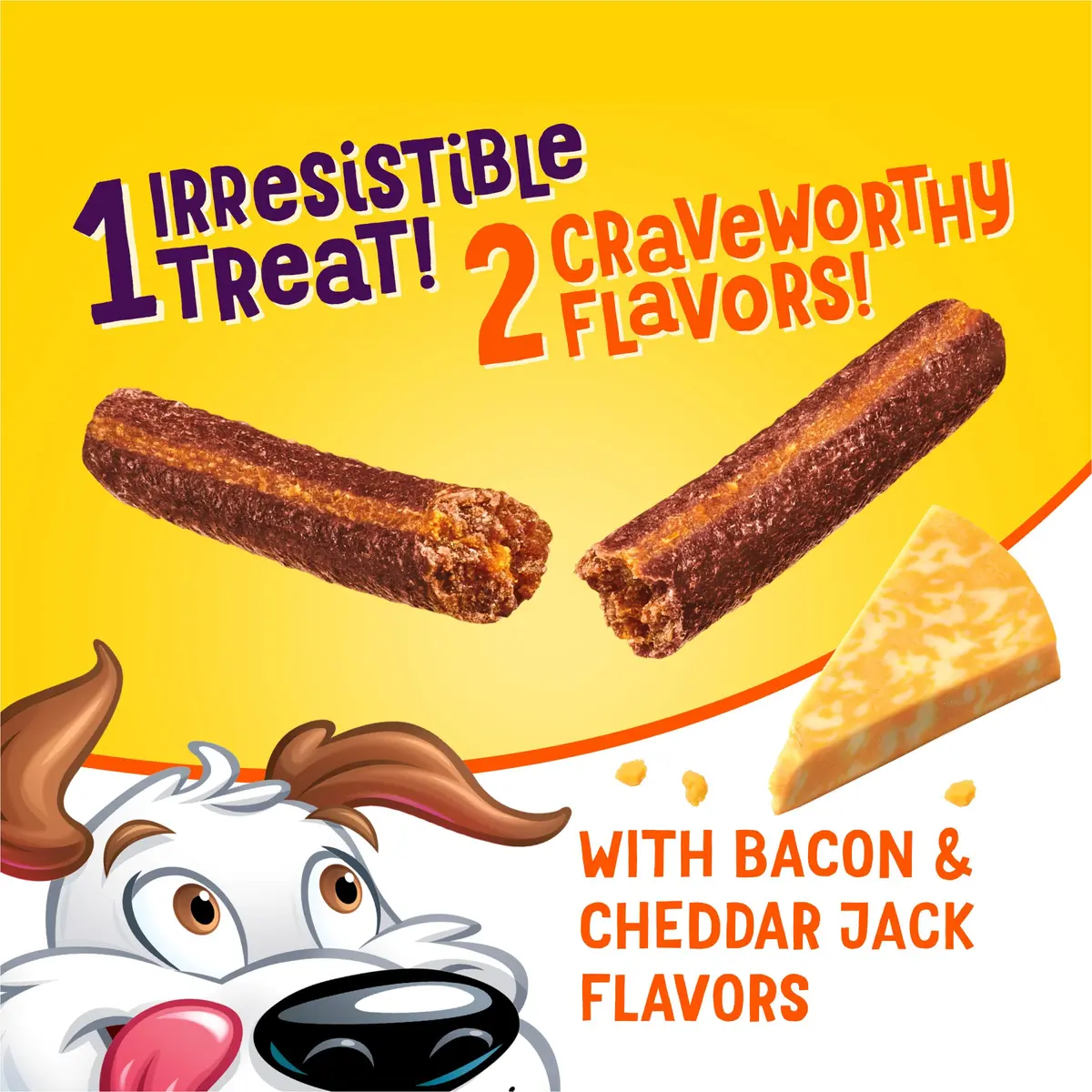 Purina Beggin’ Flavor Stix Treats for Dogs 40 oz. Bacon & Cheddar Jack | Real Meat & No Artificial Flavors - view 3