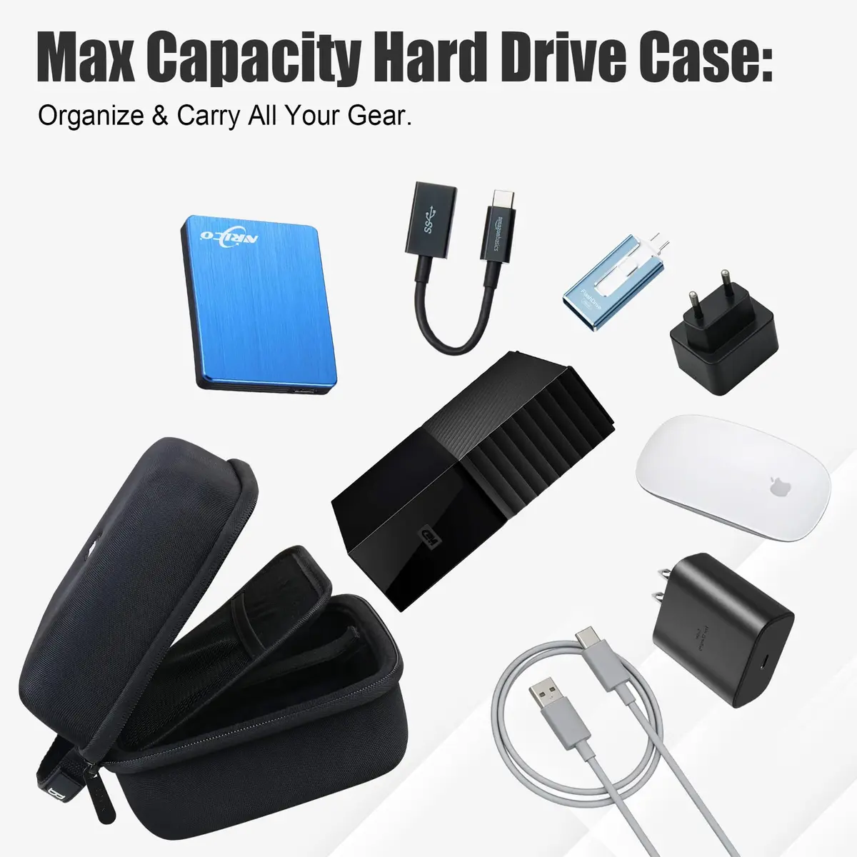 BOVKE Hard Drive Case for Western Digital & Seagate Desktop HDD 6TB-28TB | Shockproof & Durable - view 4