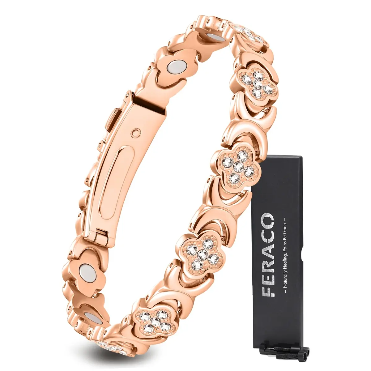 Feraco Pure Copper Magnetic Bracelet for Women | 3800 Gauss, Adjustable, Elegant Gift - main product image
