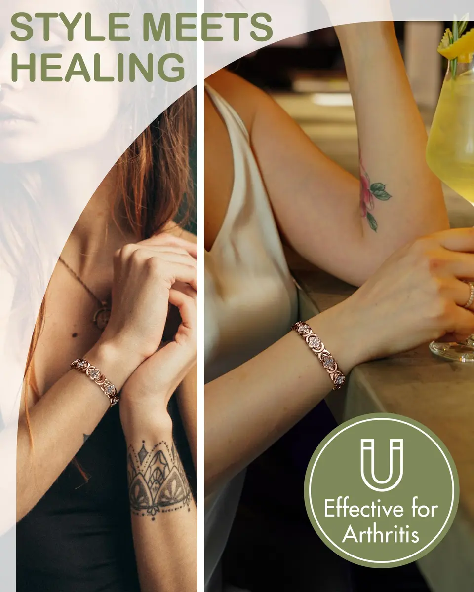 Feraco Pure Copper Magnetic Bracelet for Women | 3800 Gauss, Adjustable, Elegant Gift - view 2