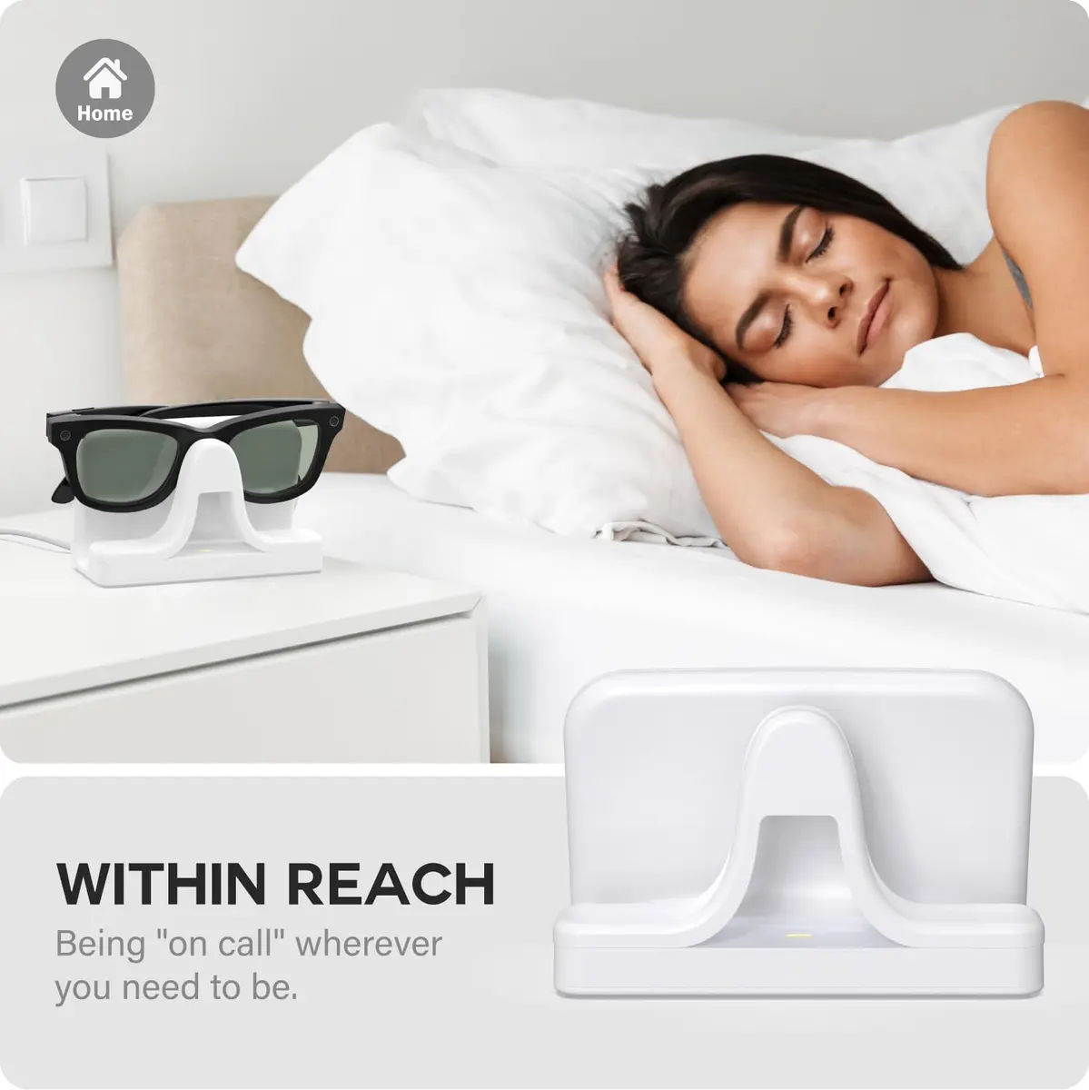 TUSITA Charging Stand & Cable for Ray-Ban Meta Smart Glasses (Gen 1,2) - White | USB-C Power Delivery - view 6