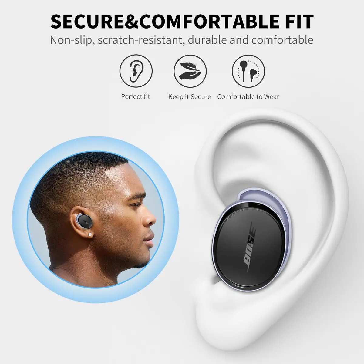 TUDIOW Purple Silicone Ear Tips Covers for New Bose QuietComfort Earbuds (2024) | 3 Pairs S/M/L with Storage Case - view 5