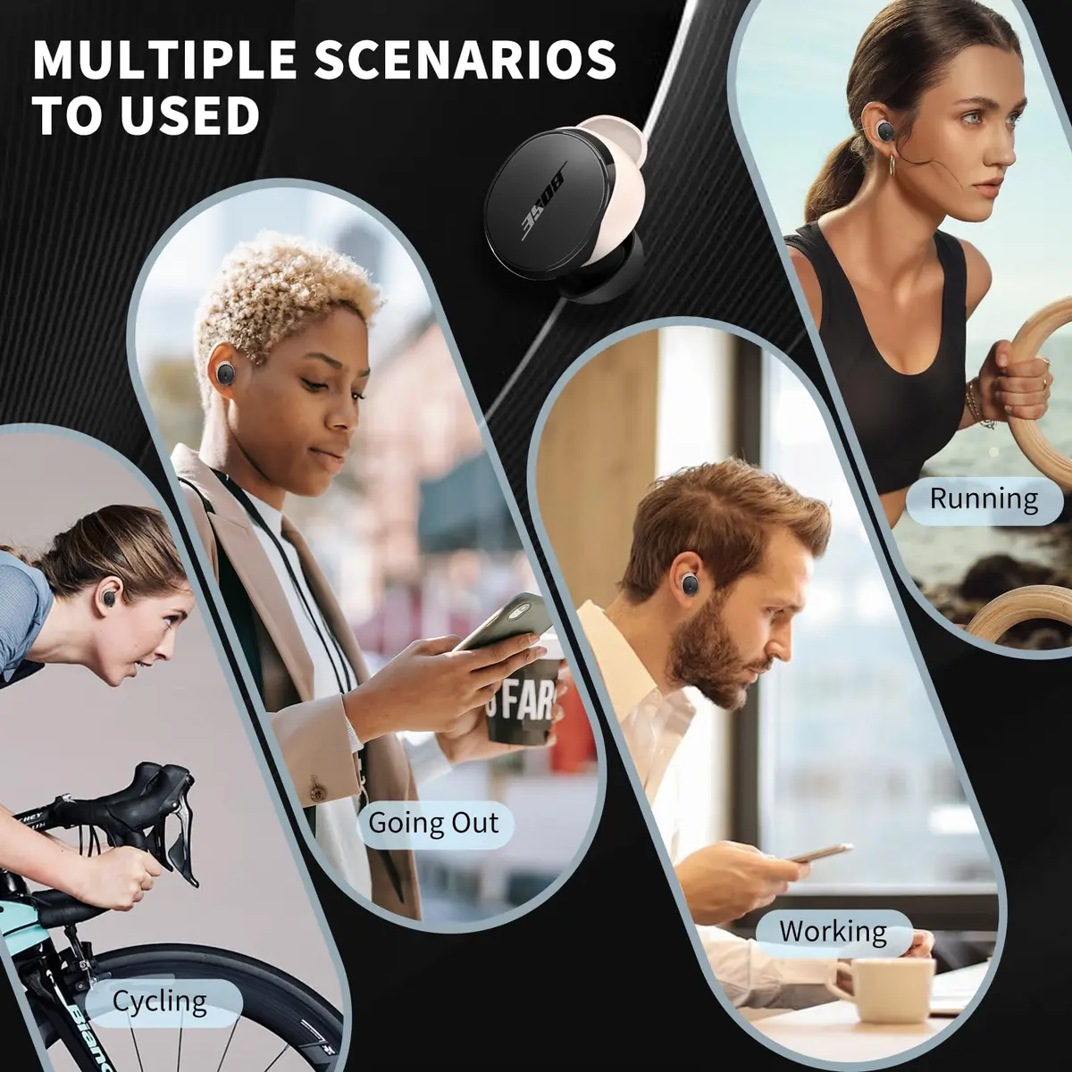 TUDIOW Silicone Ear Tips Covers for Bose QuietComfort Earbuds (2024) - 3 Pairs S/M/L Off-White | Secure Fit for Sports & Active Lifestyles - view 6