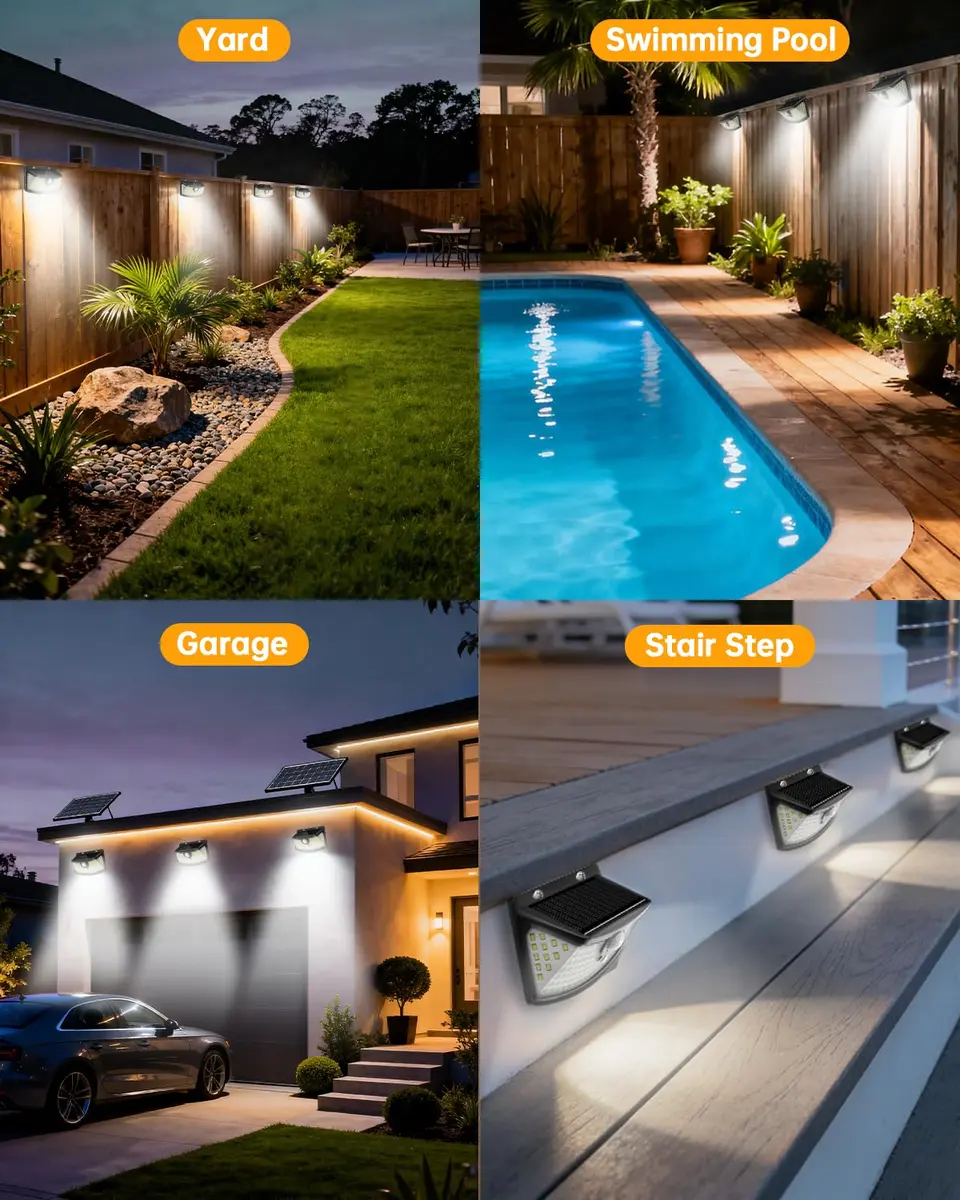 Aootek Solar Motion Sensor Lights Outdoor 120 LEDs | 2 Pack, Waterproof, 270° Wide Angle, Black - view 7